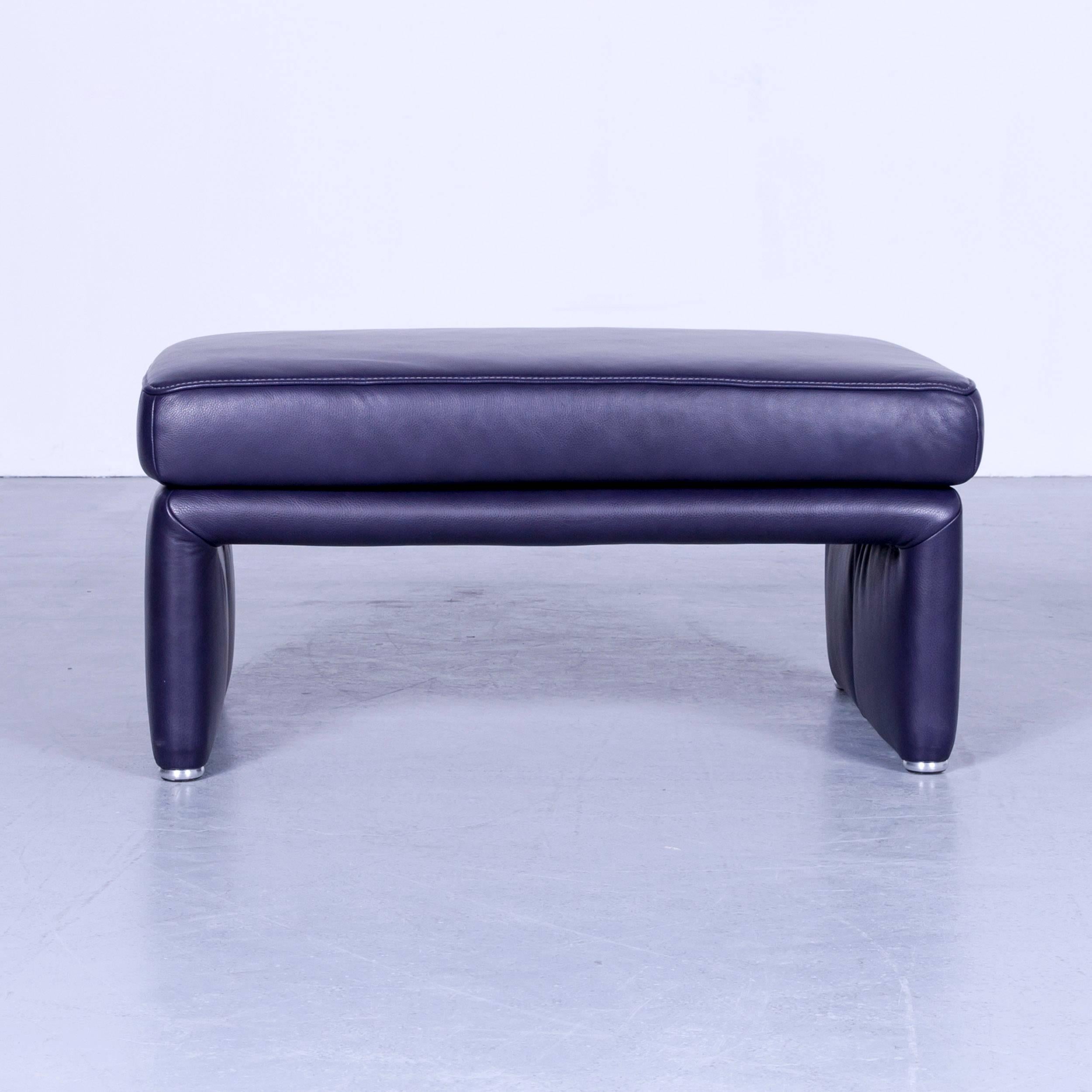 Koinor Raoul Designer Sofa Set Purple Eggplant Leather Three-Seat Couch 10