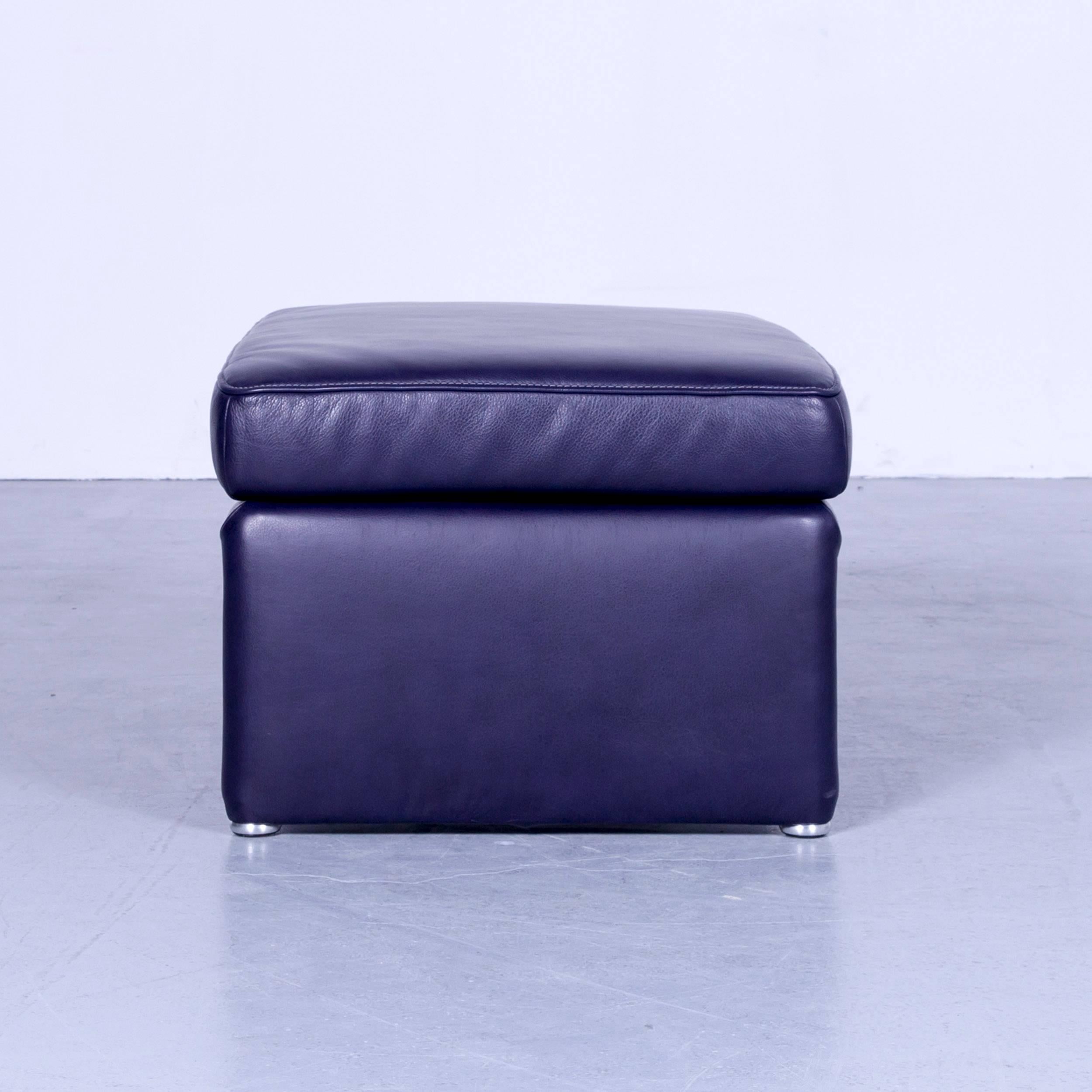 Koinor Raoul Designer Sofa Set Purple Eggplant Leather Three-Seat Couch 11