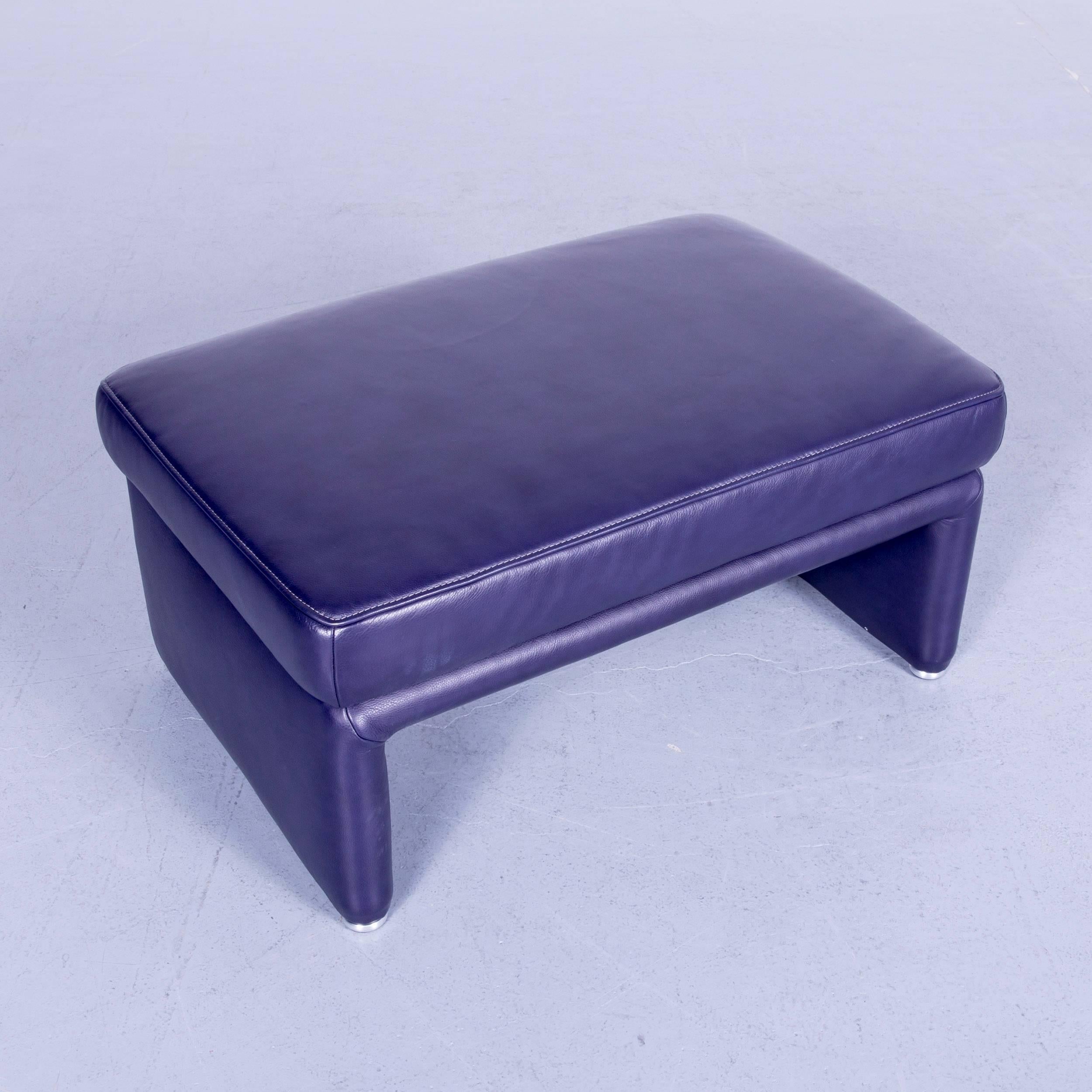 Koinor Raoul Designer Sofa Set Purple Eggplant Leather Three-Seat Couch 13