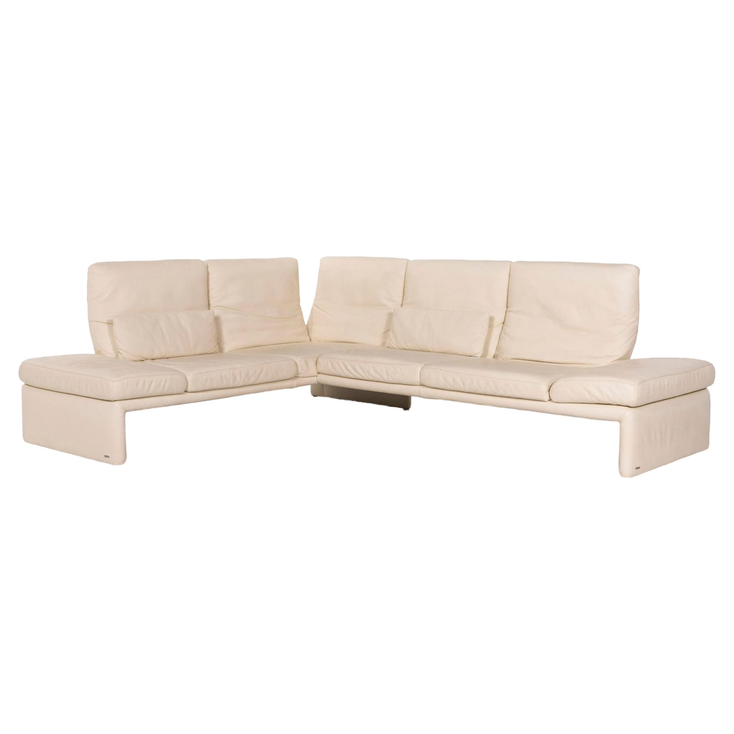 Koinor Raoul Leather Corner Sofa Cream Sofa Function Couch at 1stDibs