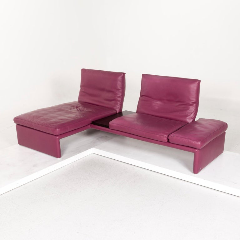 Koinor Raoul Leather Corner Sofa Purple Sofa Function Couch For