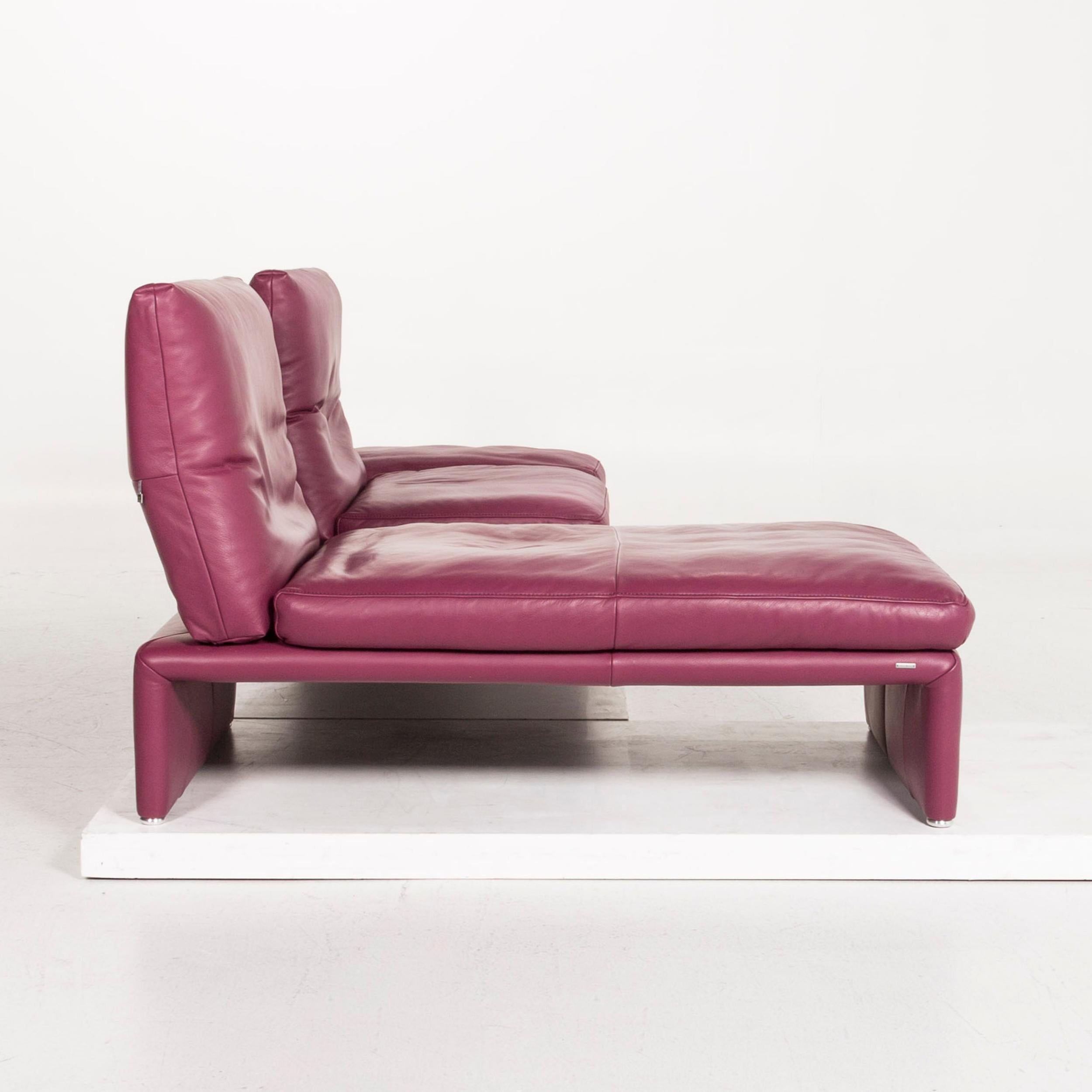 Koinor Raoul Leather Corner Sofa Purple Sofa Function Couch 2