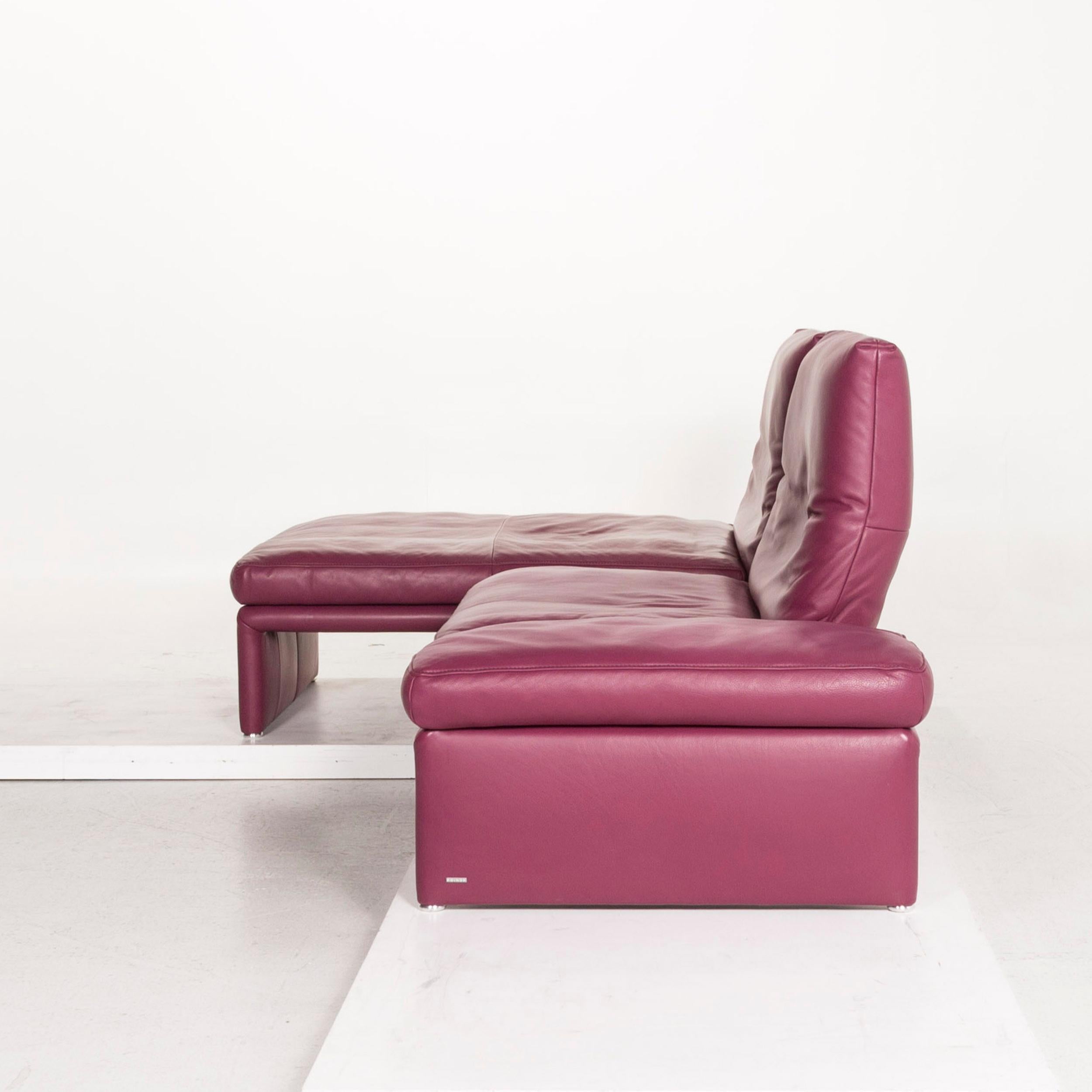 Koinor Raoul Leather Corner Sofa Purple Sofa Function Couch 4