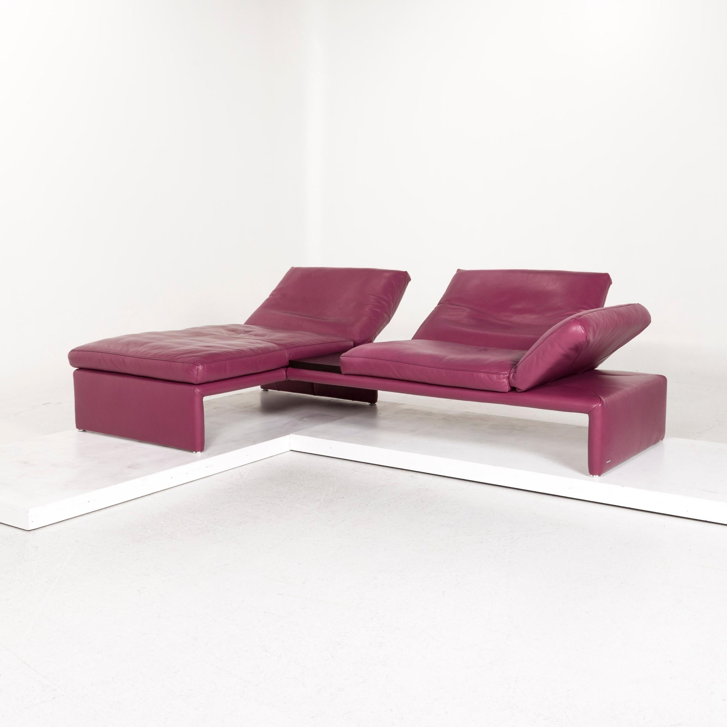 We bring to you a Koinor Raoul leather corner sofa purple sofa function couch.

 

 Product measurements in centimeters:
 

Depth 97
Width 157
Height 96
Seat-height 44
Rest-height 44
Seat-depth 63
Seat-width 93
Back-height 49.
   