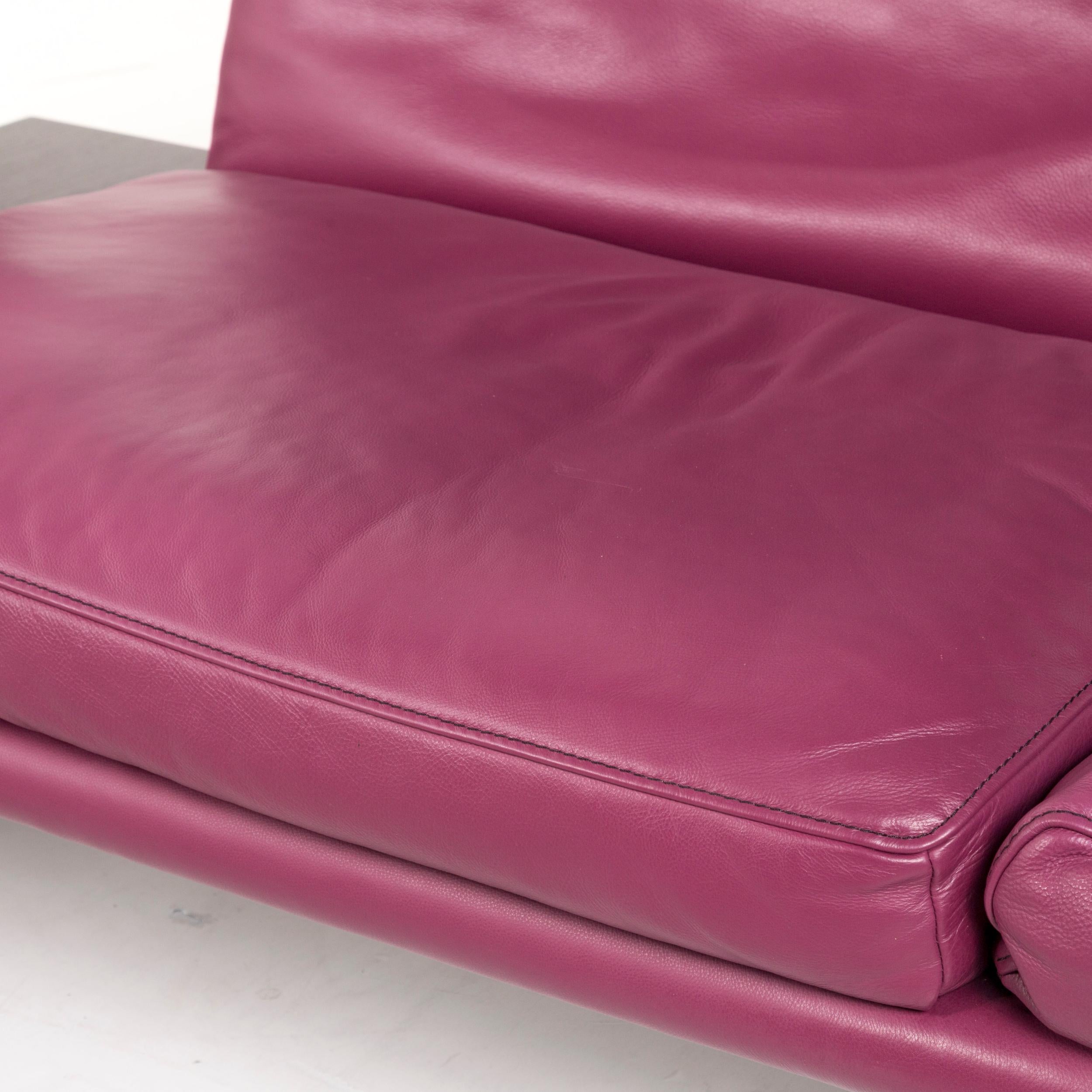 leather purple sofa