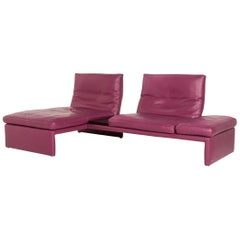 Koinor Raoul Leather Corner Sofa Purple Sofa Function Couch