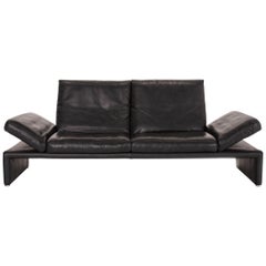 Koinor Raoul Leather Sofa Anthracite Gray Three-Seat Function Couch