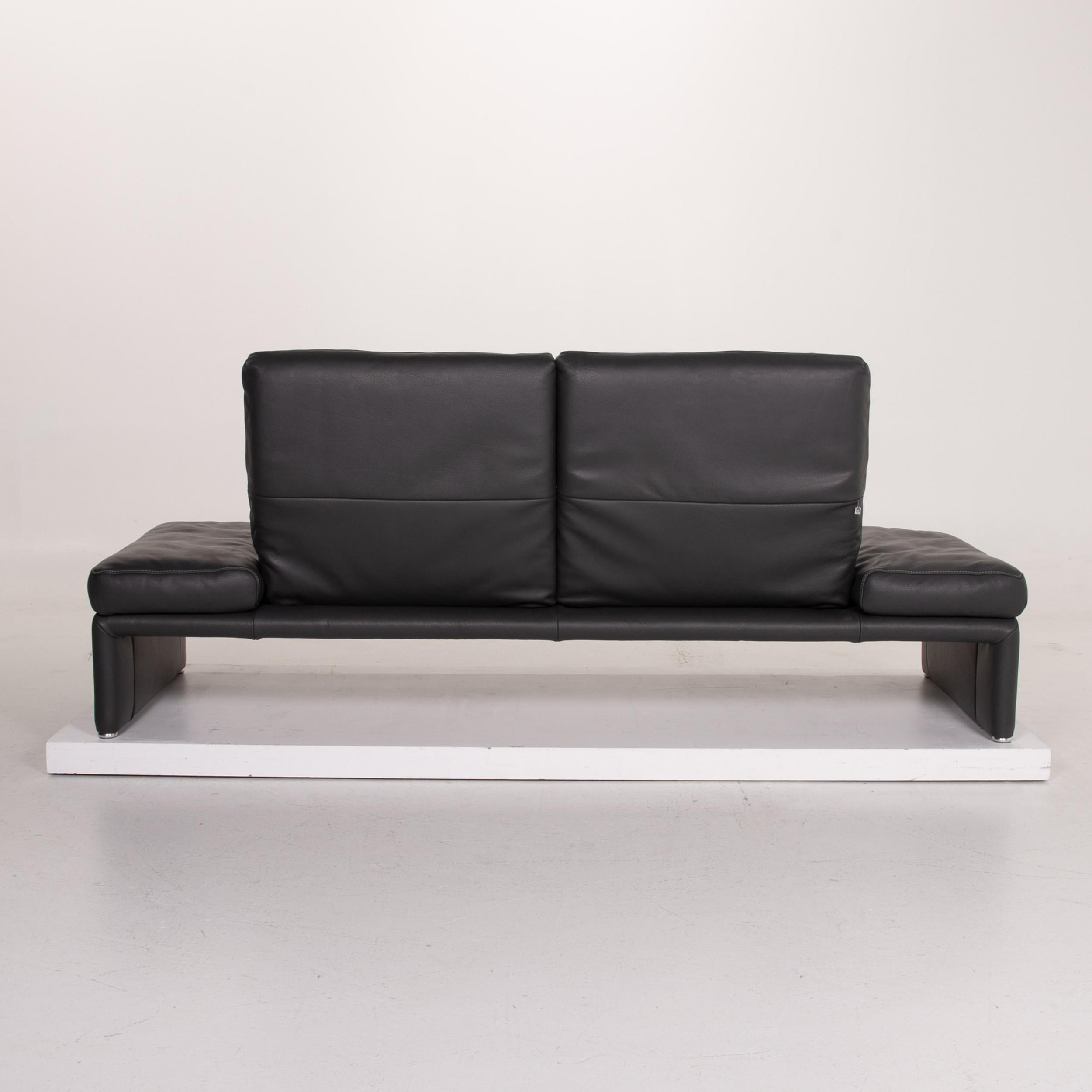 Koinor Raoul Leather Sofa Anthracite Two-Seat Function For Sale 5