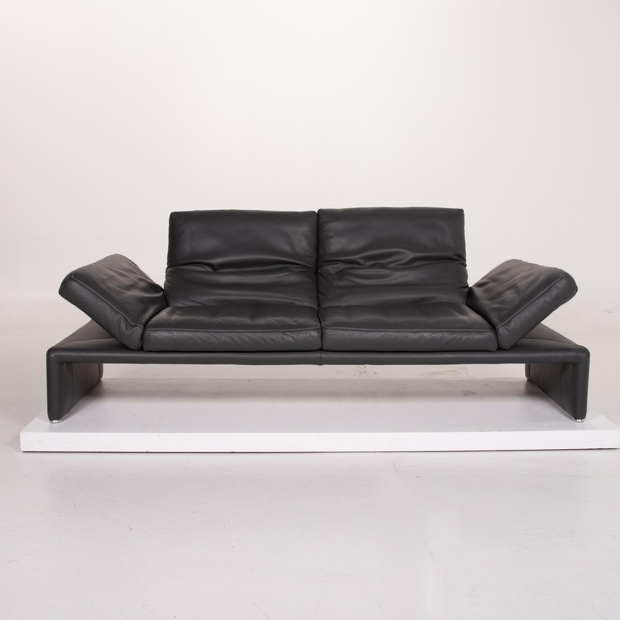 Koinor Raoul Leather Sofa Anthracite Two-Seat Function For Sale 1