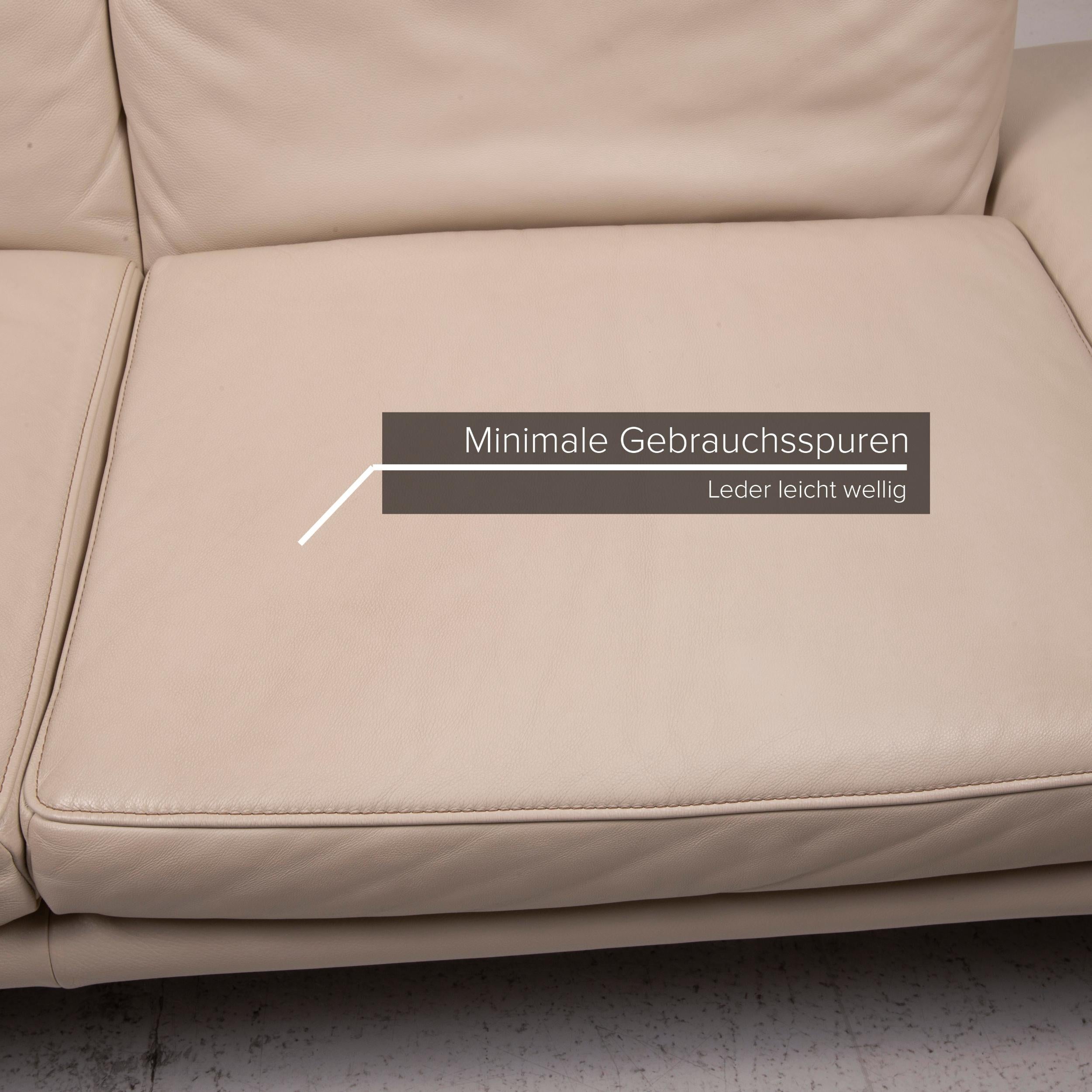 Modern Koinor Raoul Leather Sofa Cream Two-Seater For Sale