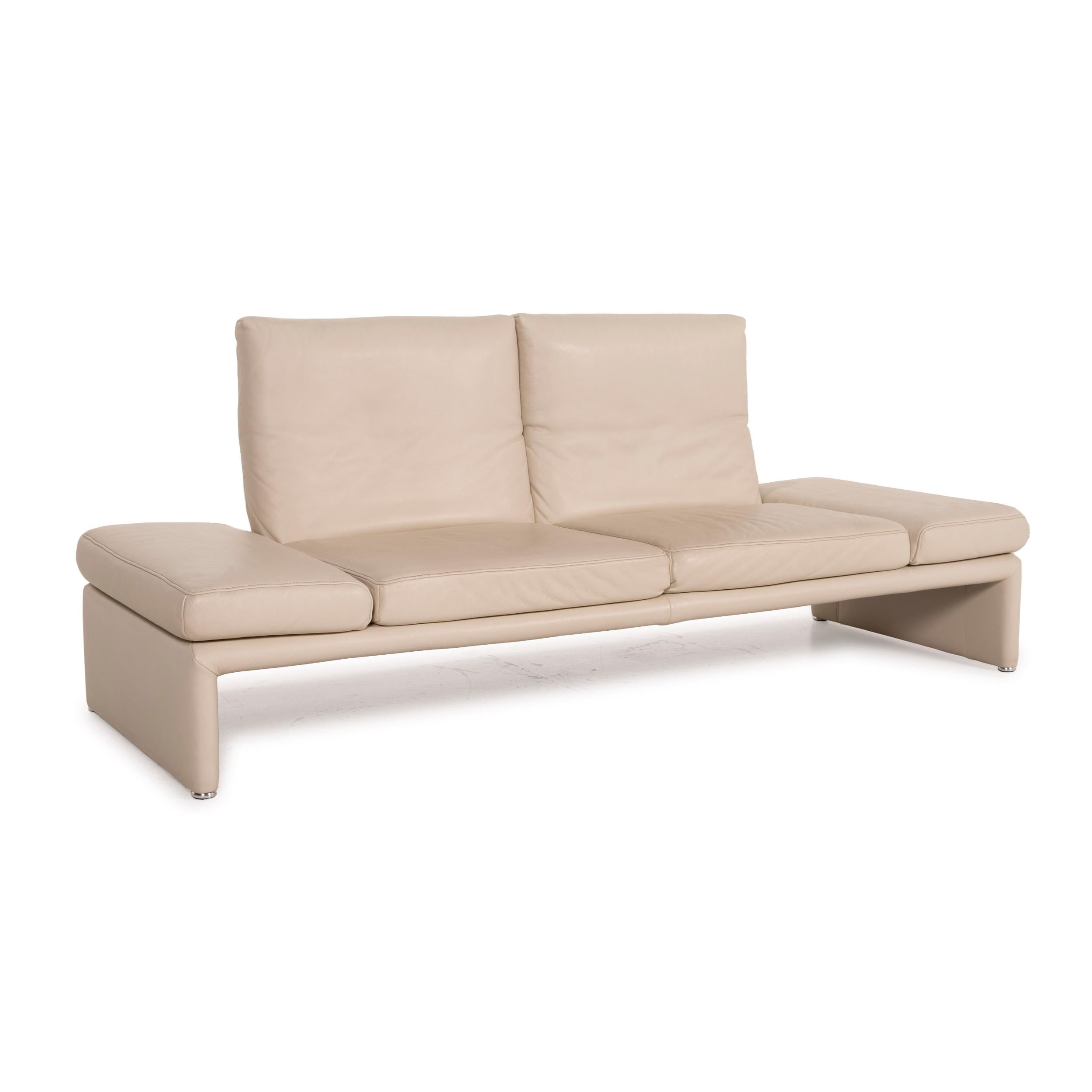 Contemporary Koinor Raoul Leather Sofa Cream Two-Seater For Sale
