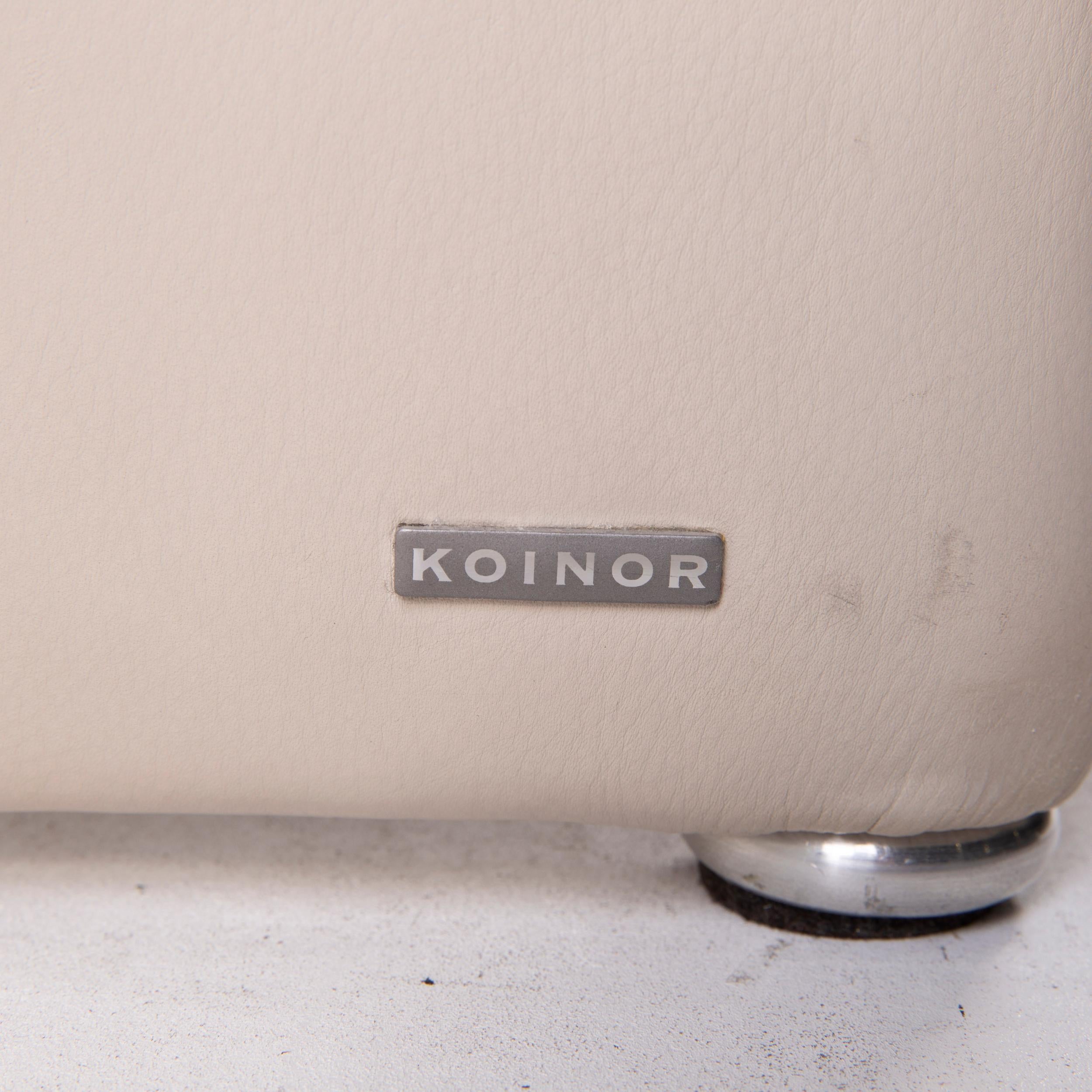Contemporary Koinor Raoul Leather Stool Cream For Sale