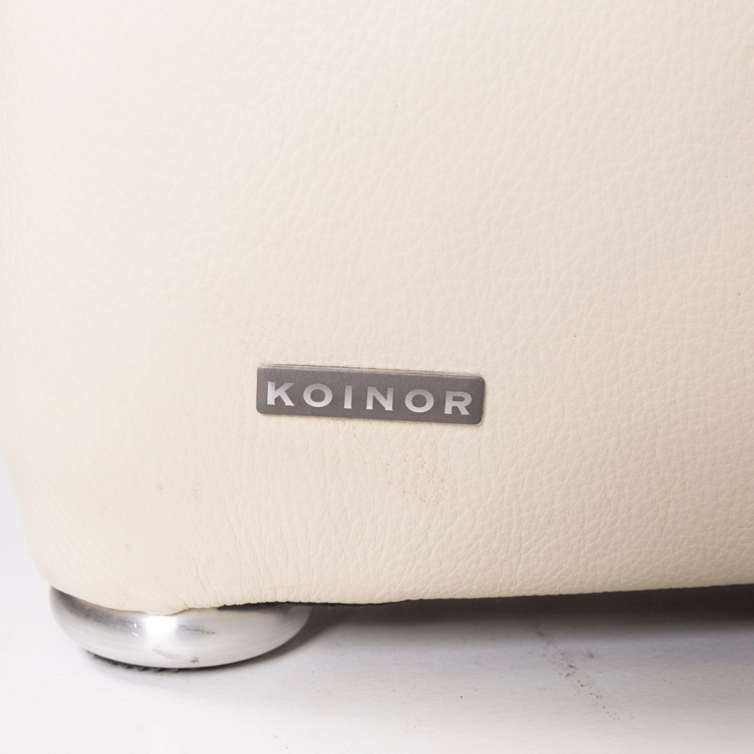 German Koinor Raoul Leather Stool Cream Stool