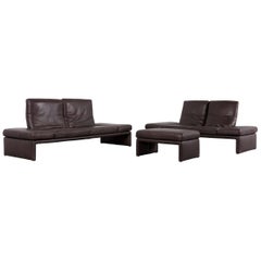 Koinor Raoul Sofa Set of Brown Three-Seat, Two-Seat and Bench