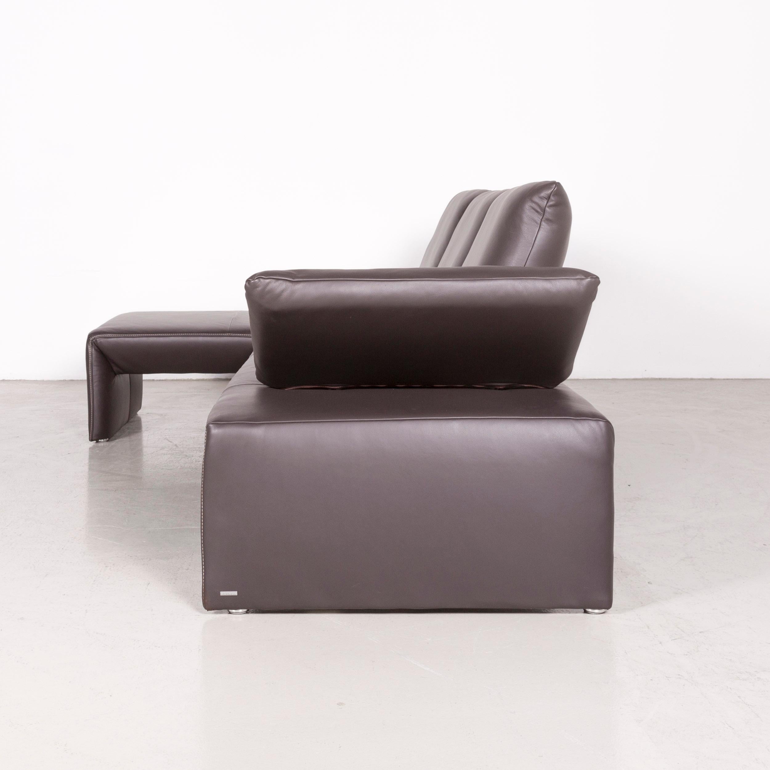 Koinor Rivo Designer Leather Corner Sofa Brown Couch For Sale 8