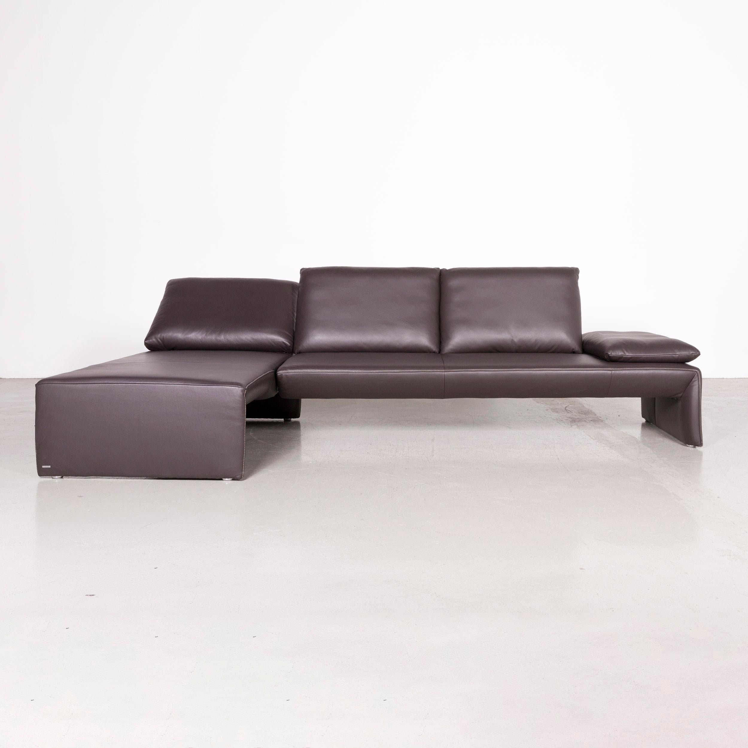 Koinor Rivo Designer Leather Corner Sofa Brown Couch In Good Condition For Sale In Cologne, DE