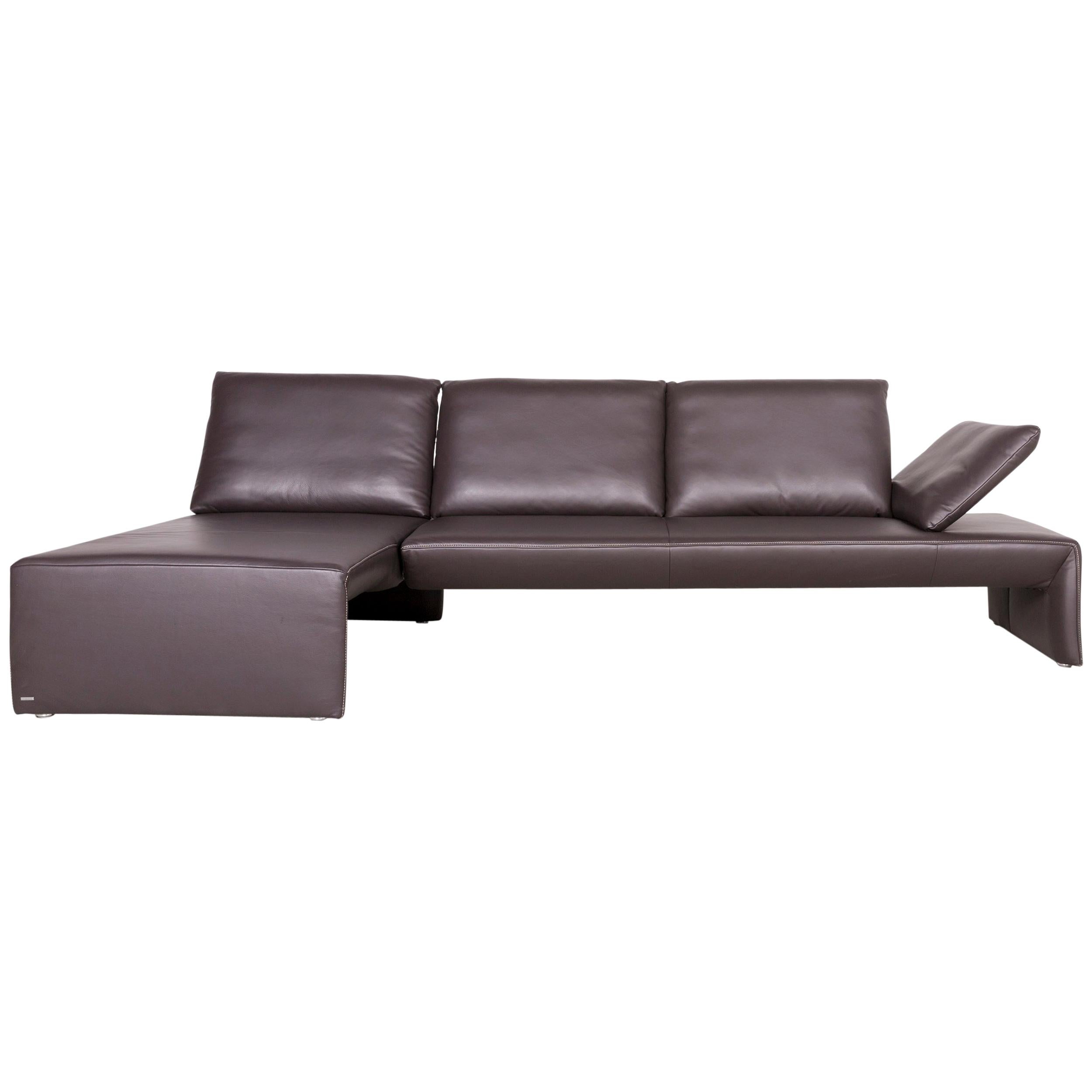 Koinor Rivo Designer Leather Corner Sofa Brown Couch For Sale