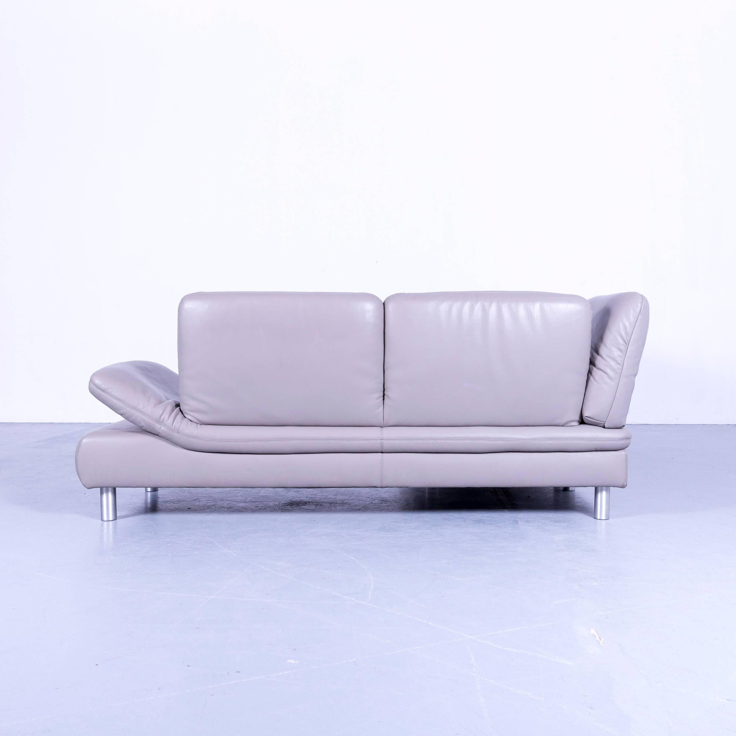 Koinor Rivoli Designer Corner Sofa Grey Leather Function Modern 8
