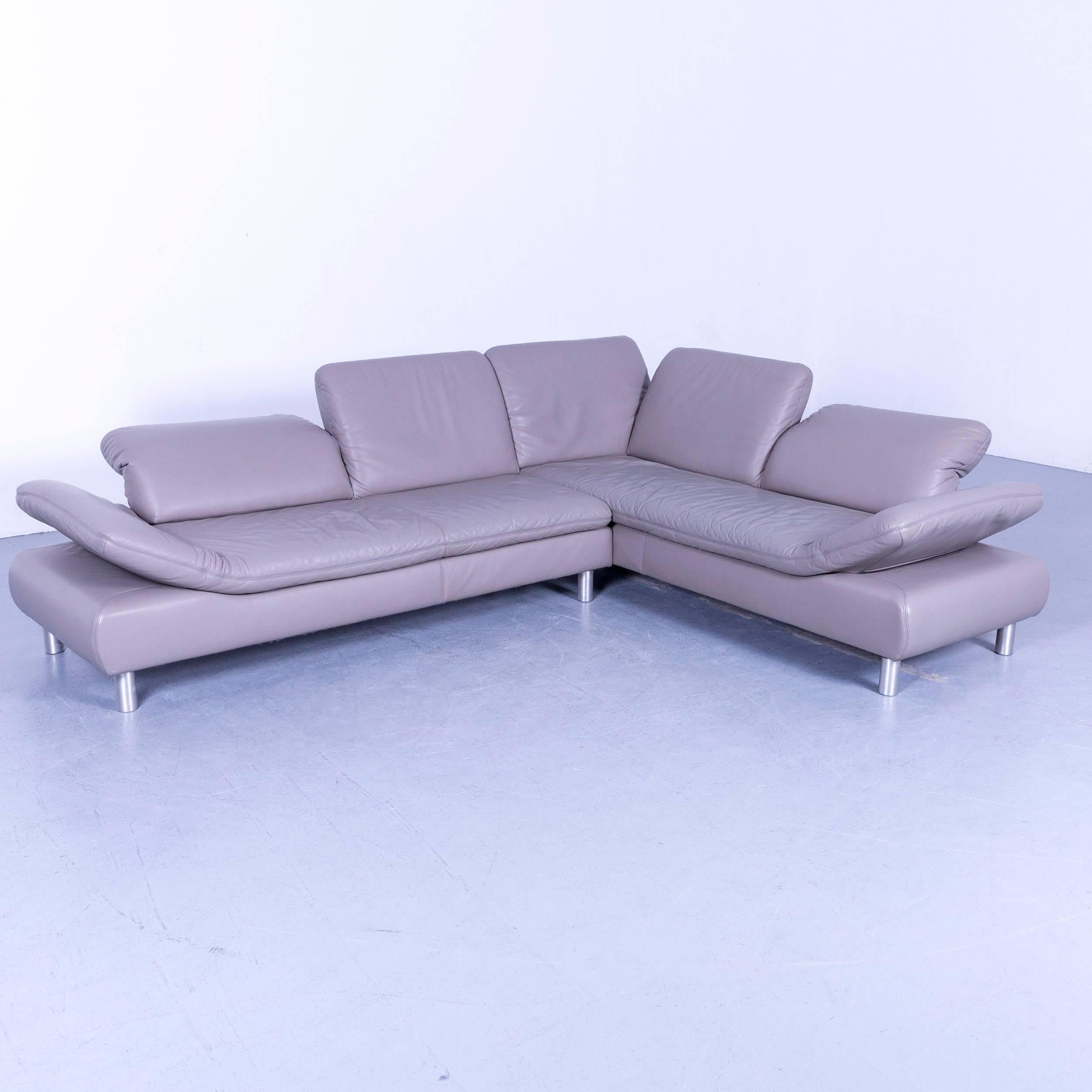 Koinor Rivoli designer corner sofa blue leather function modern in a minimalistic and modern design, with convenient functions, made for pure comfort and flexibility.