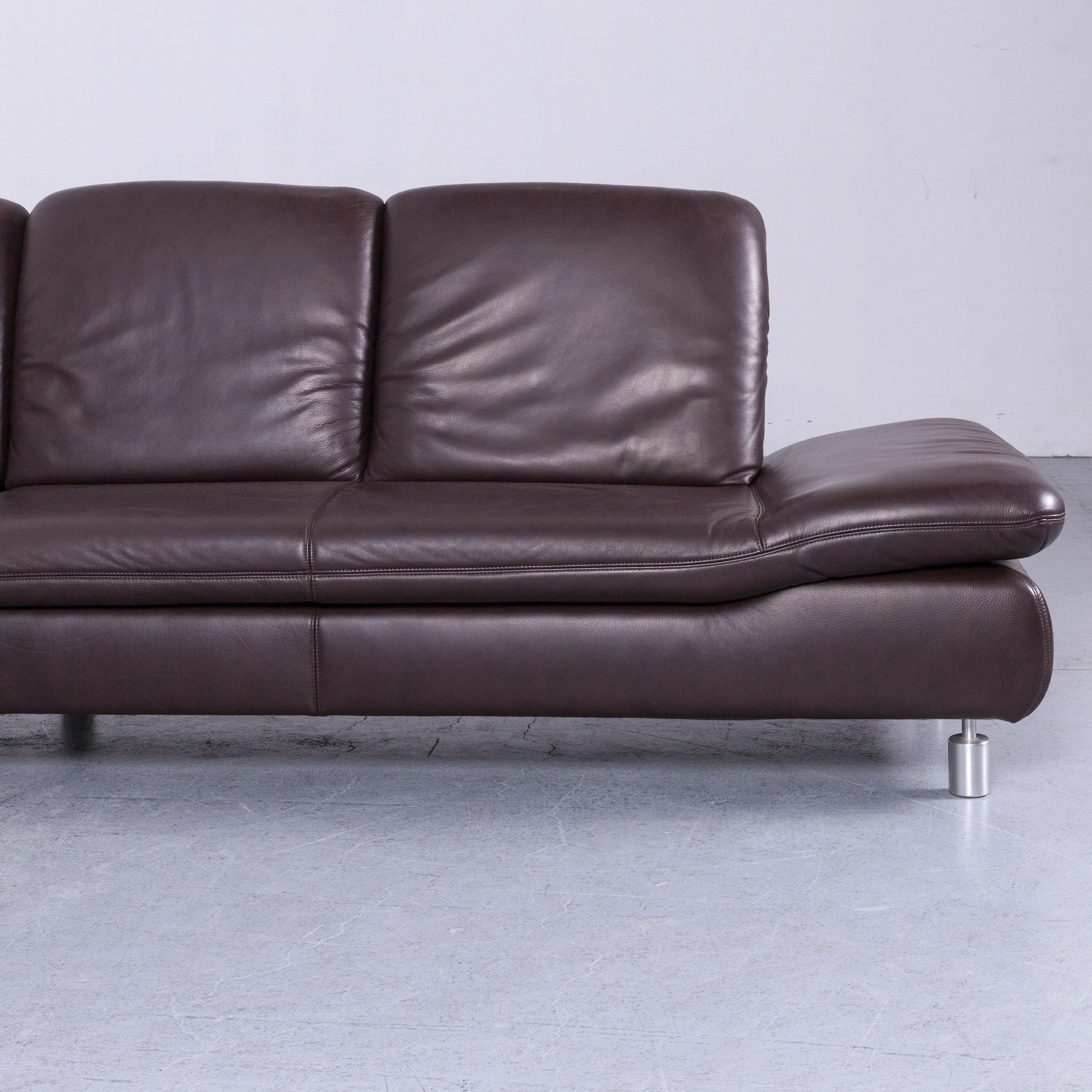 Koinor Rivoli Designer Leather Corner Sofa in Brown with Functions In Good Condition In Cologne, DE