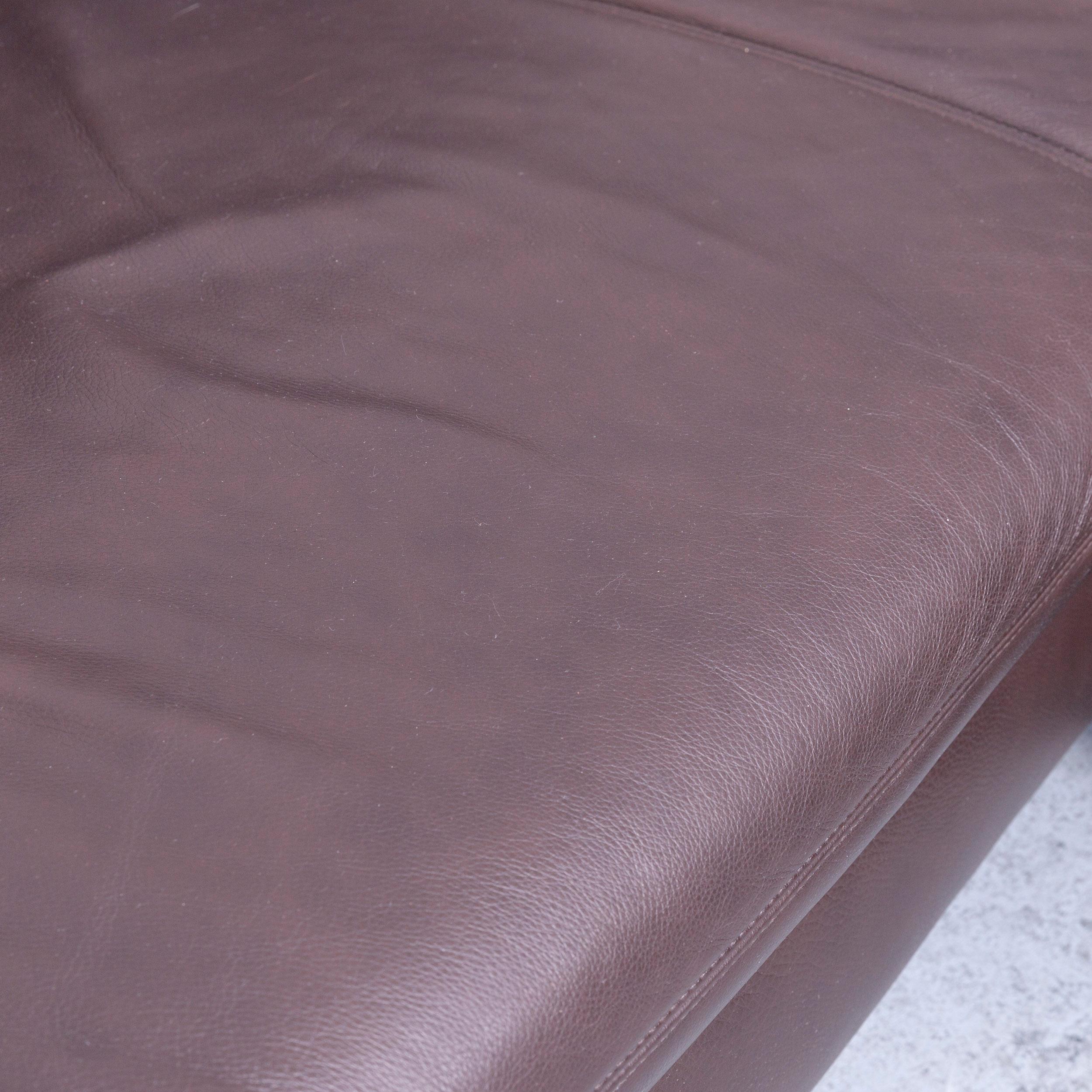 Contemporary Koinor Rivoli Designer Leather Corner Sofa in Brown with Functions