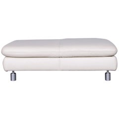 Koinor Rivoli Designer Leather Foot-Stool White Bench with Function