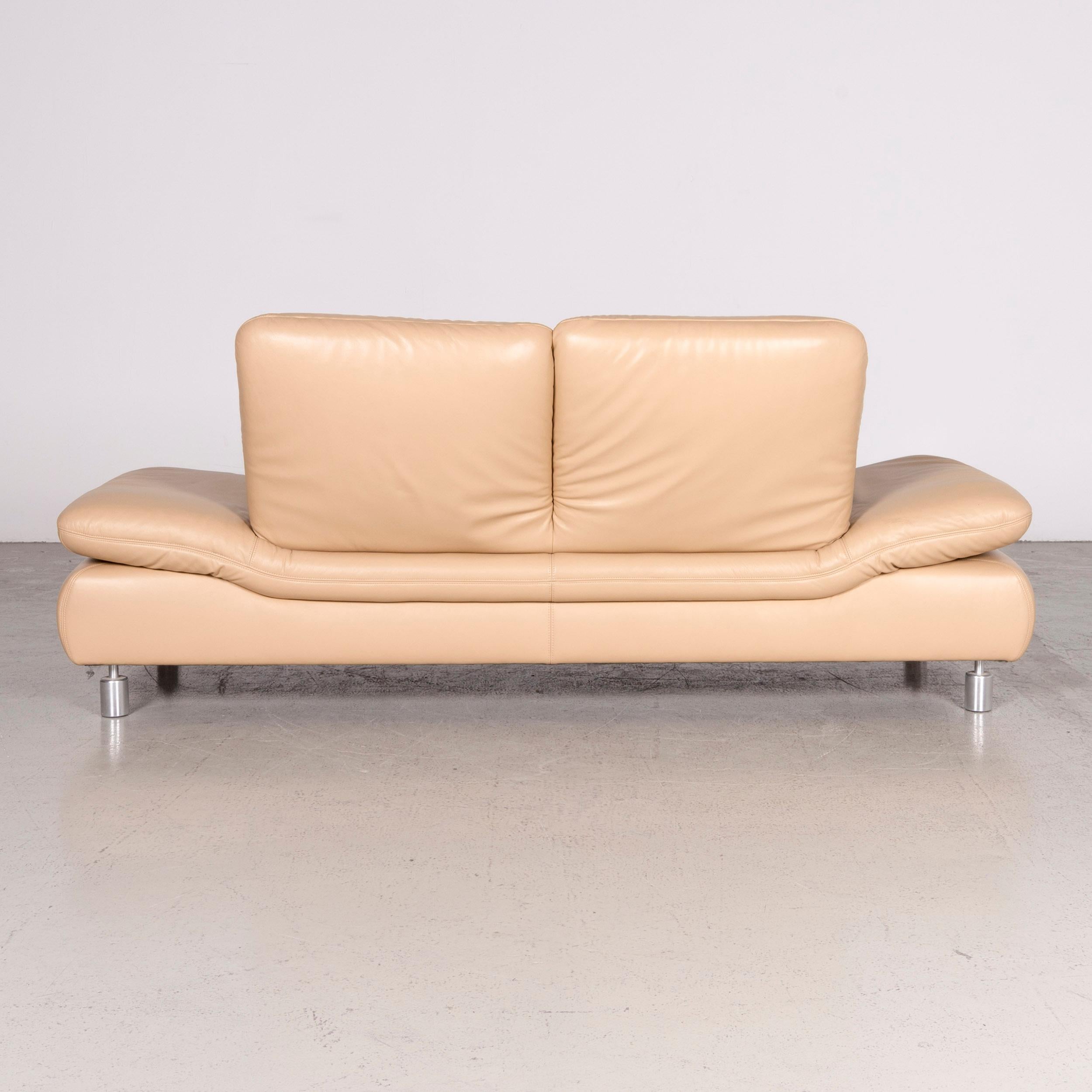 Koinor Rivoli Designer Leather Sofa Beige Genuine Leather Three-Seat Couch For Sale 4