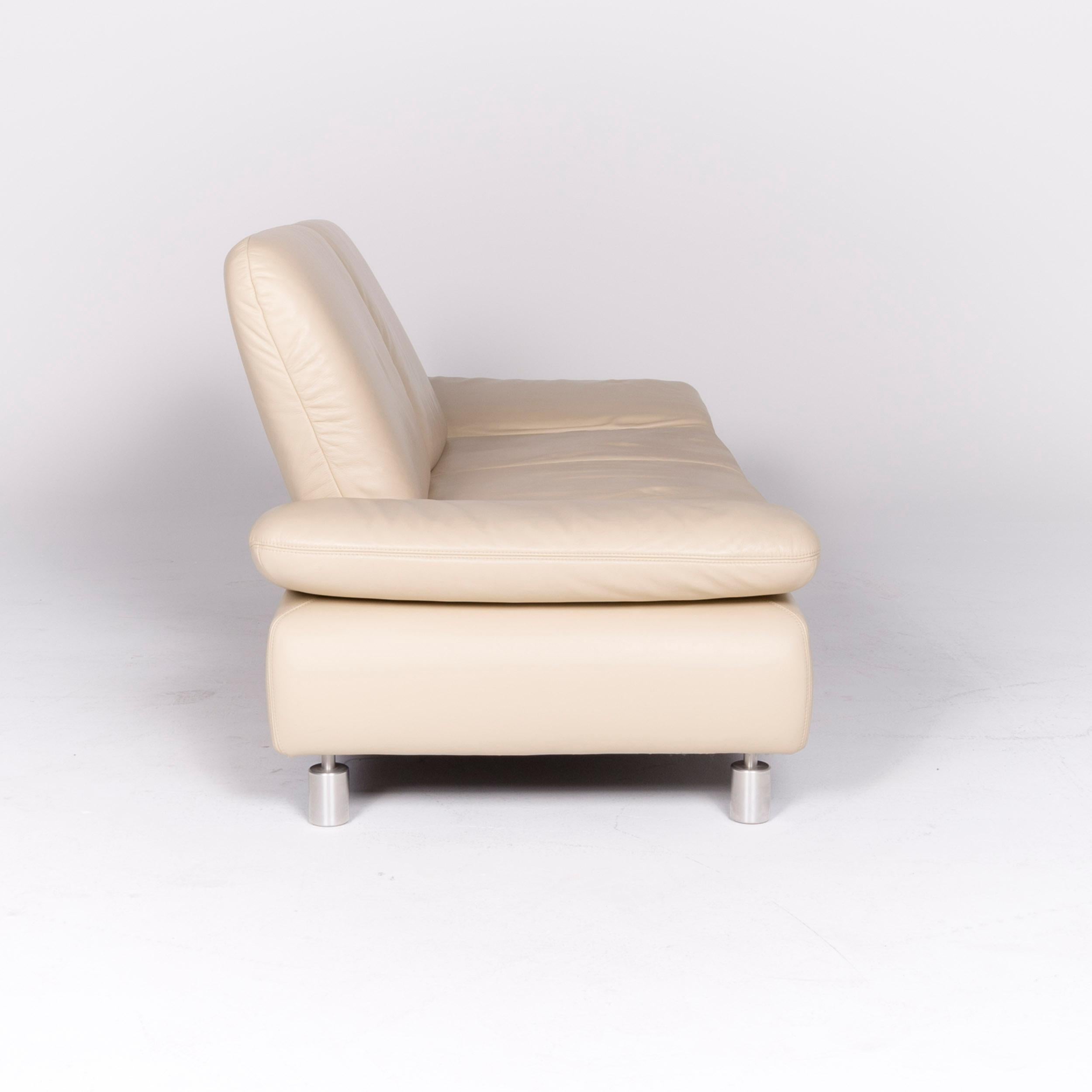 Koinor Rivoli Designer Leather Sofa Beige Genuine Leather Three-Seat Couch For Sale 4