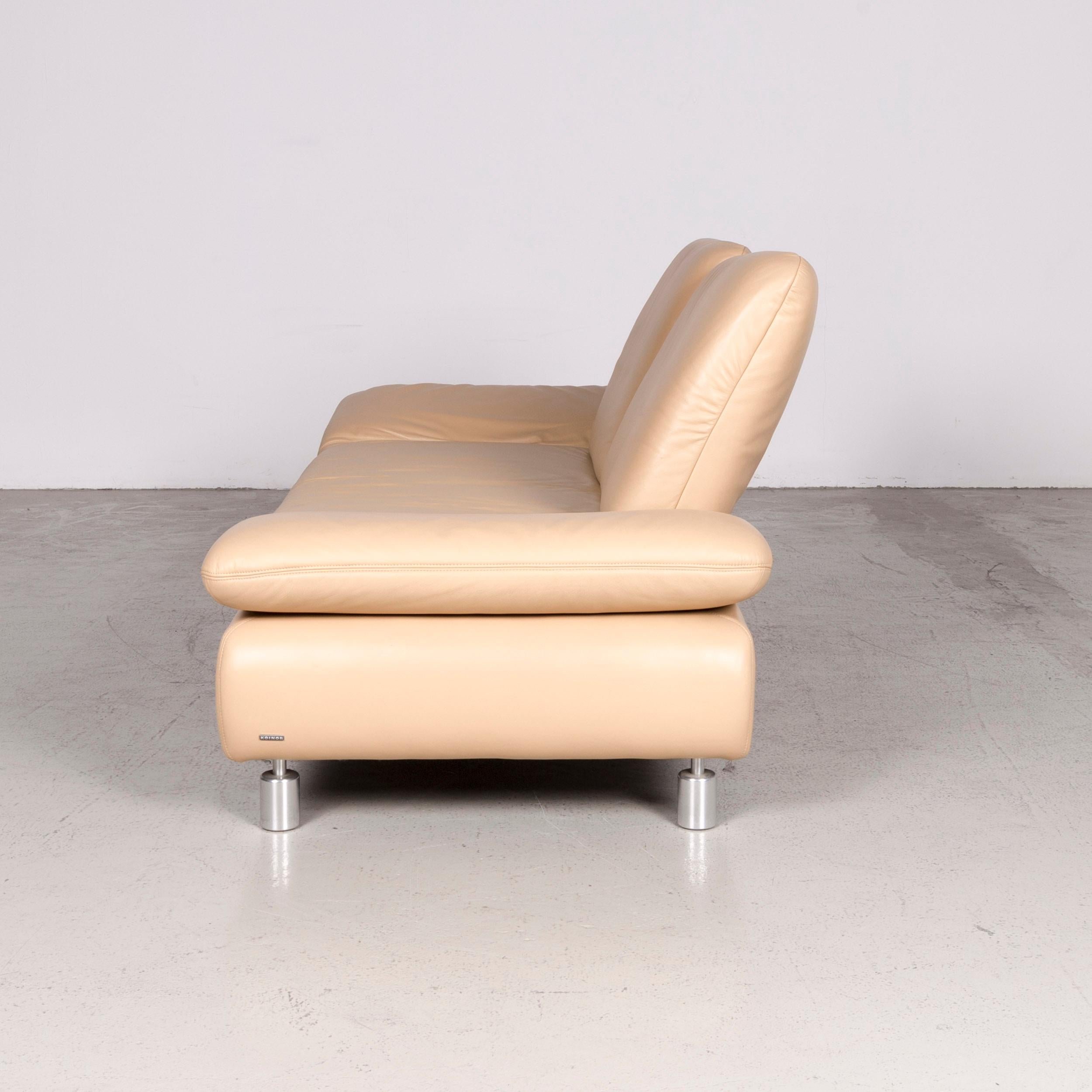 Koinor Rivoli Designer Leather Sofa Beige Genuine Leather Three-Seat Couch For Sale 5