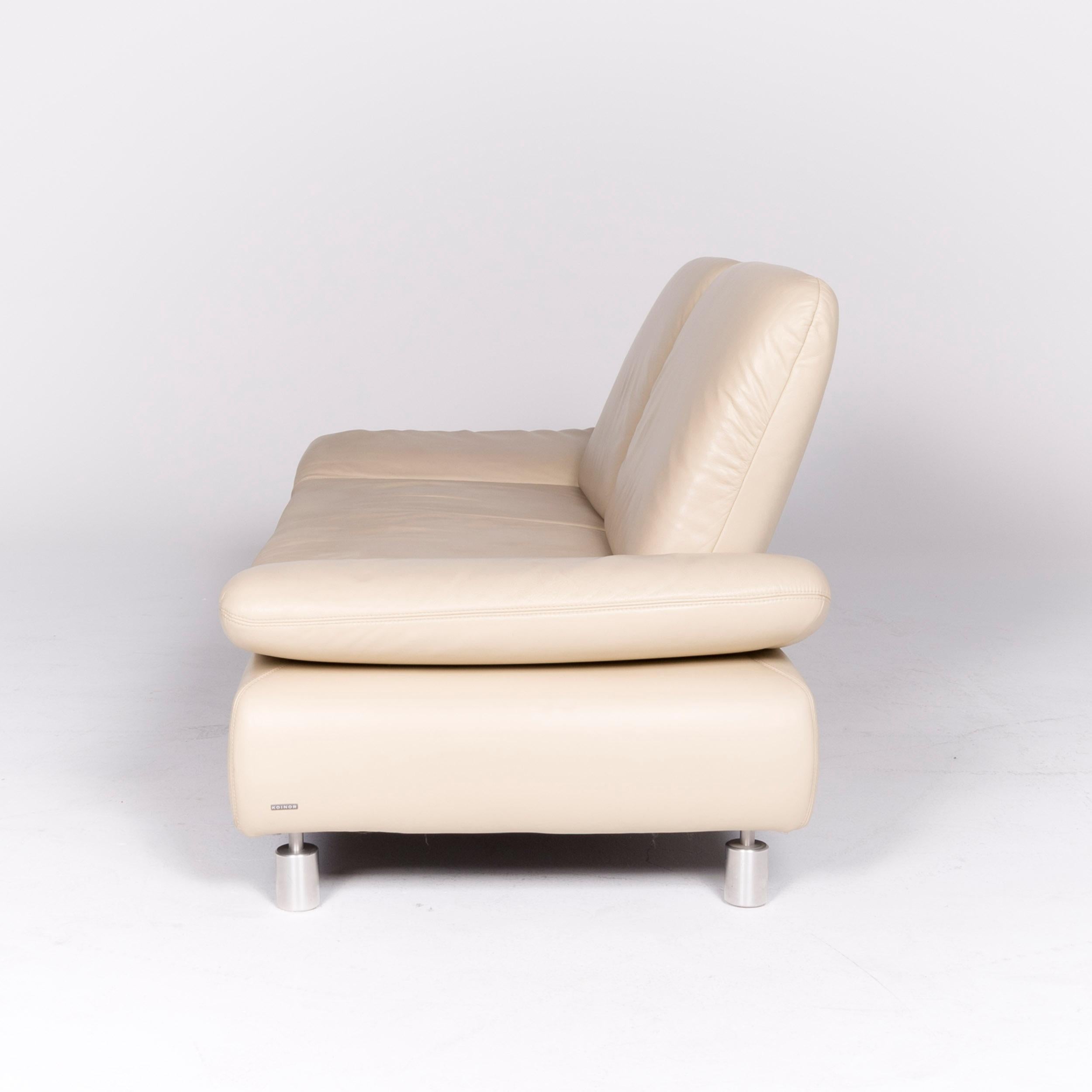 Koinor Rivoli Designer Leather Sofa Beige Genuine Leather Three-Seat Couch For Sale 6