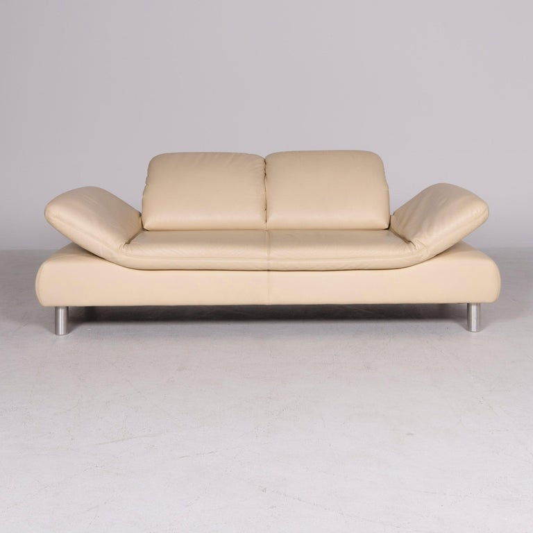 Koinor Rivoli Designer Leather Sofa Beige Genuine Leather ThreeSeat