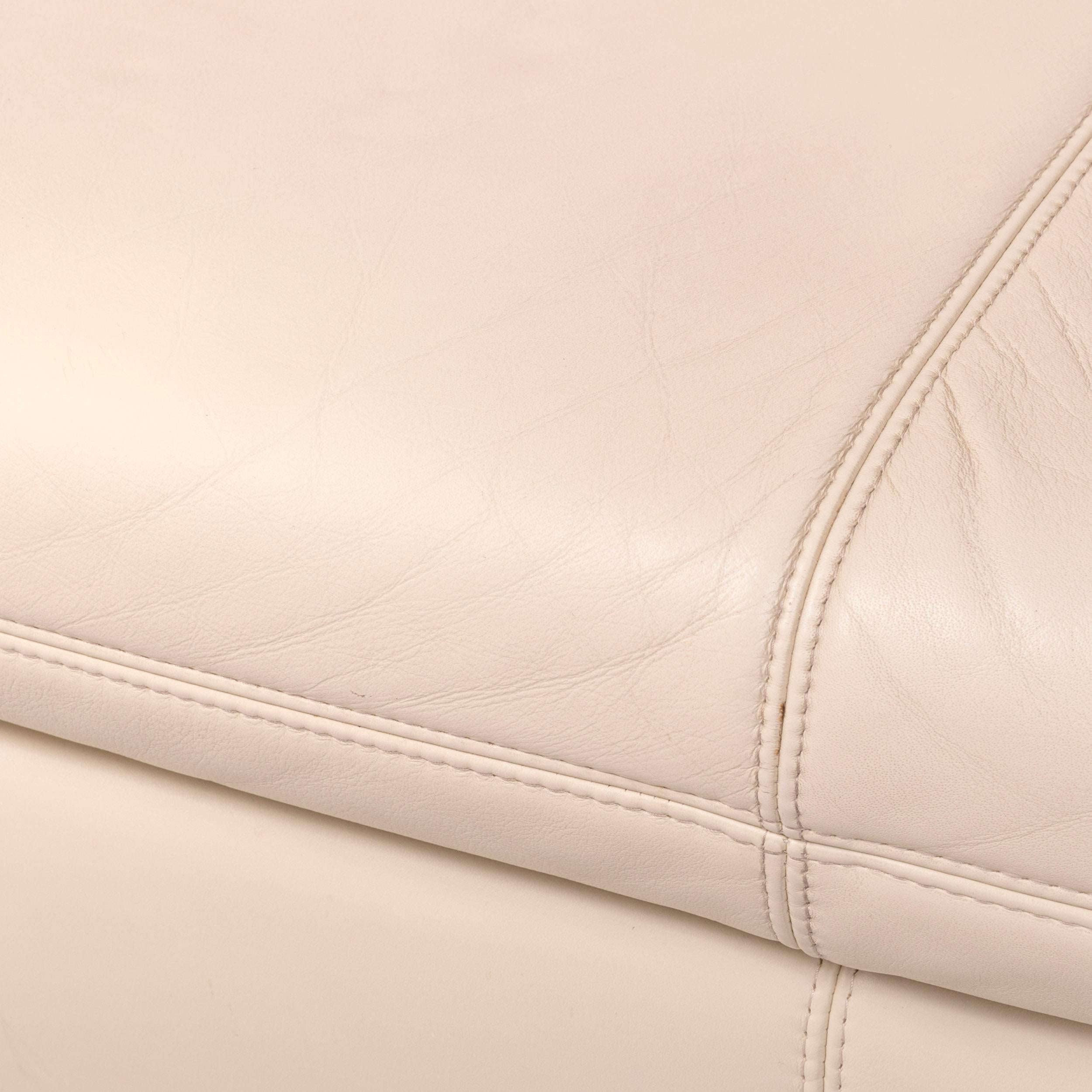Koinor Rivoli Designer Leather Sofa Beige Genuine Leather Three-Seat Couch For Sale 1