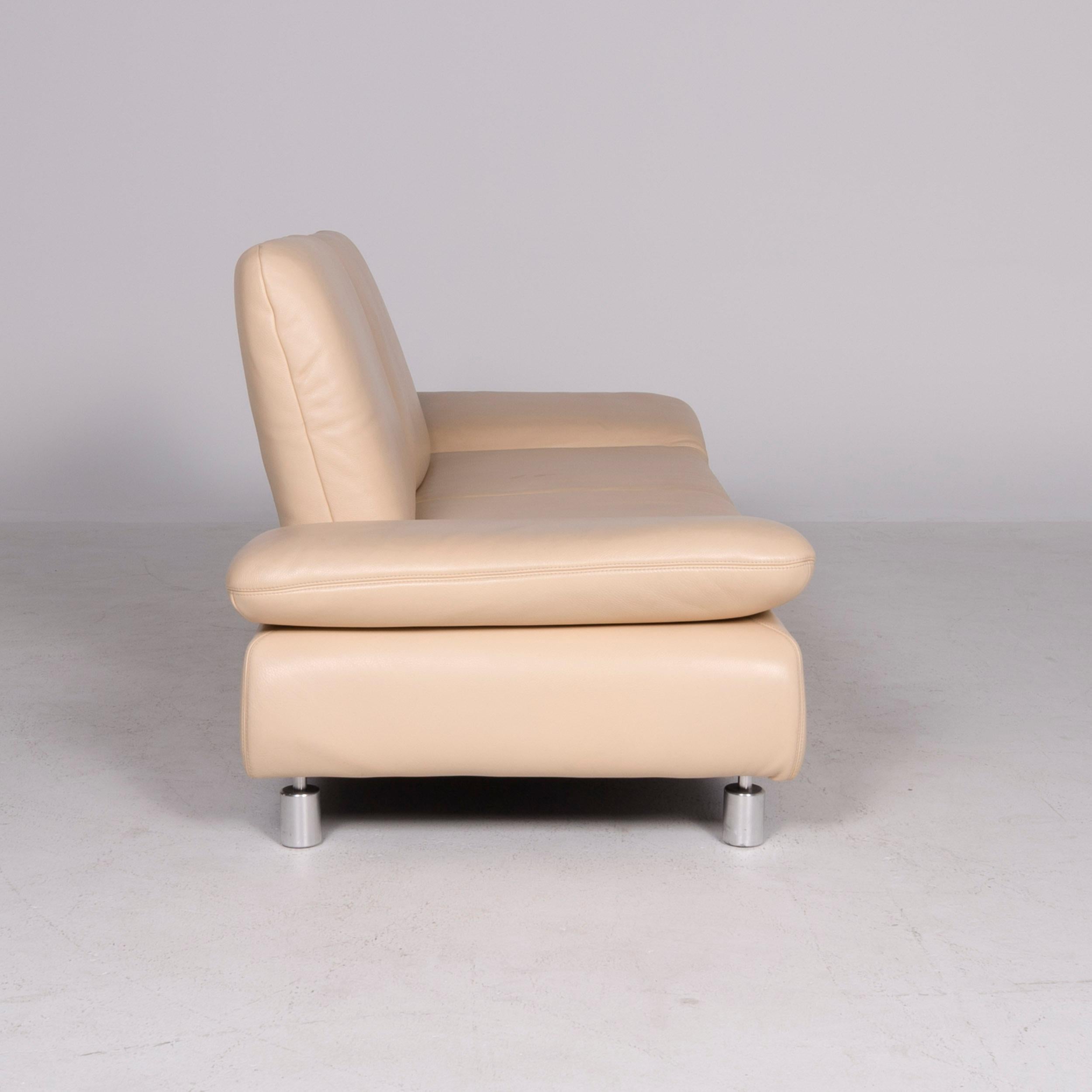 Koinor Rivoli Designer Leather Sofa Beige Genuine Leather Three-Seat Couch For Sale 2