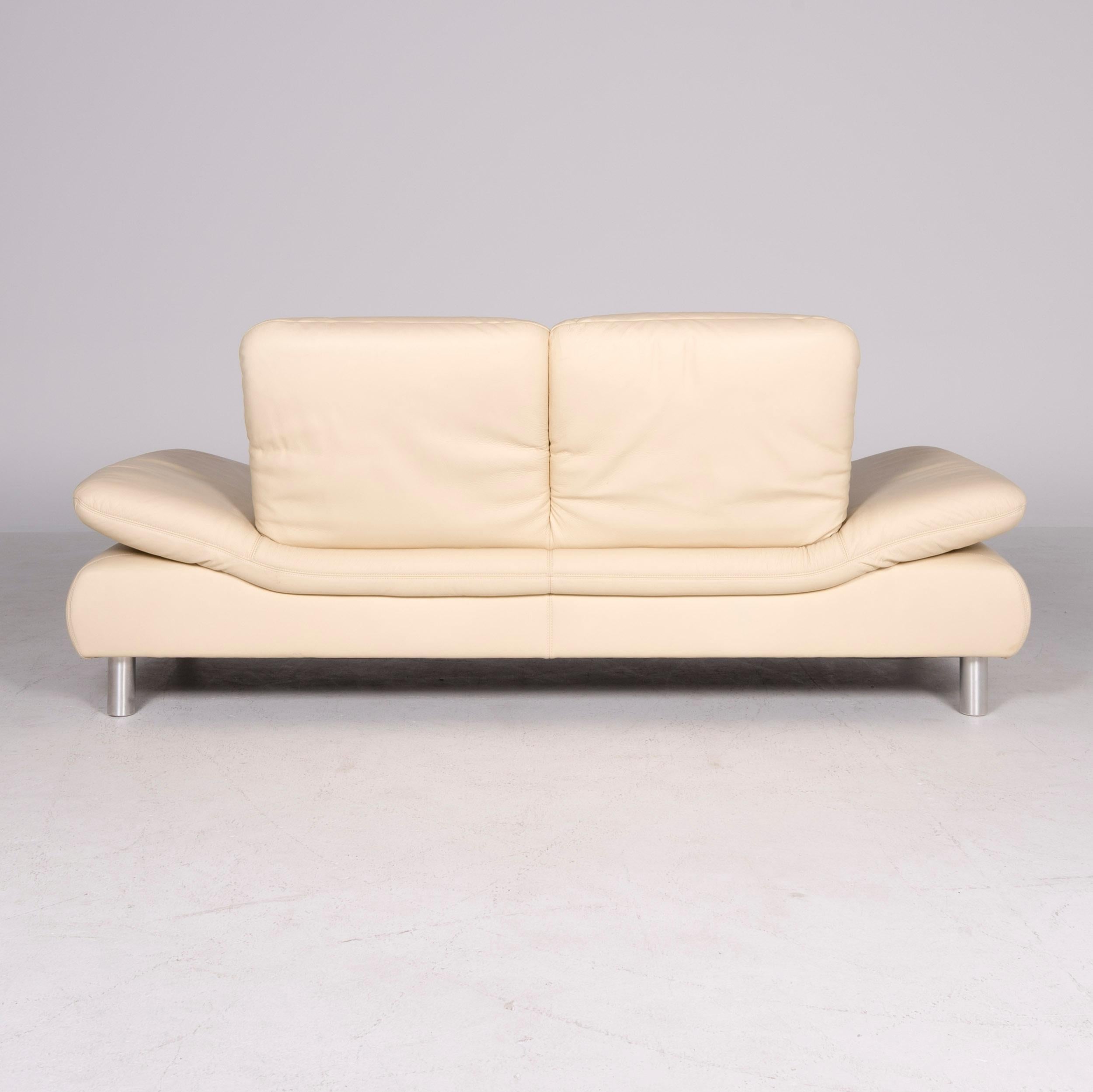 Koinor Rivoli Designer Leather Sofa Beige Genuine Leather Three-Seat Couch For Sale 3