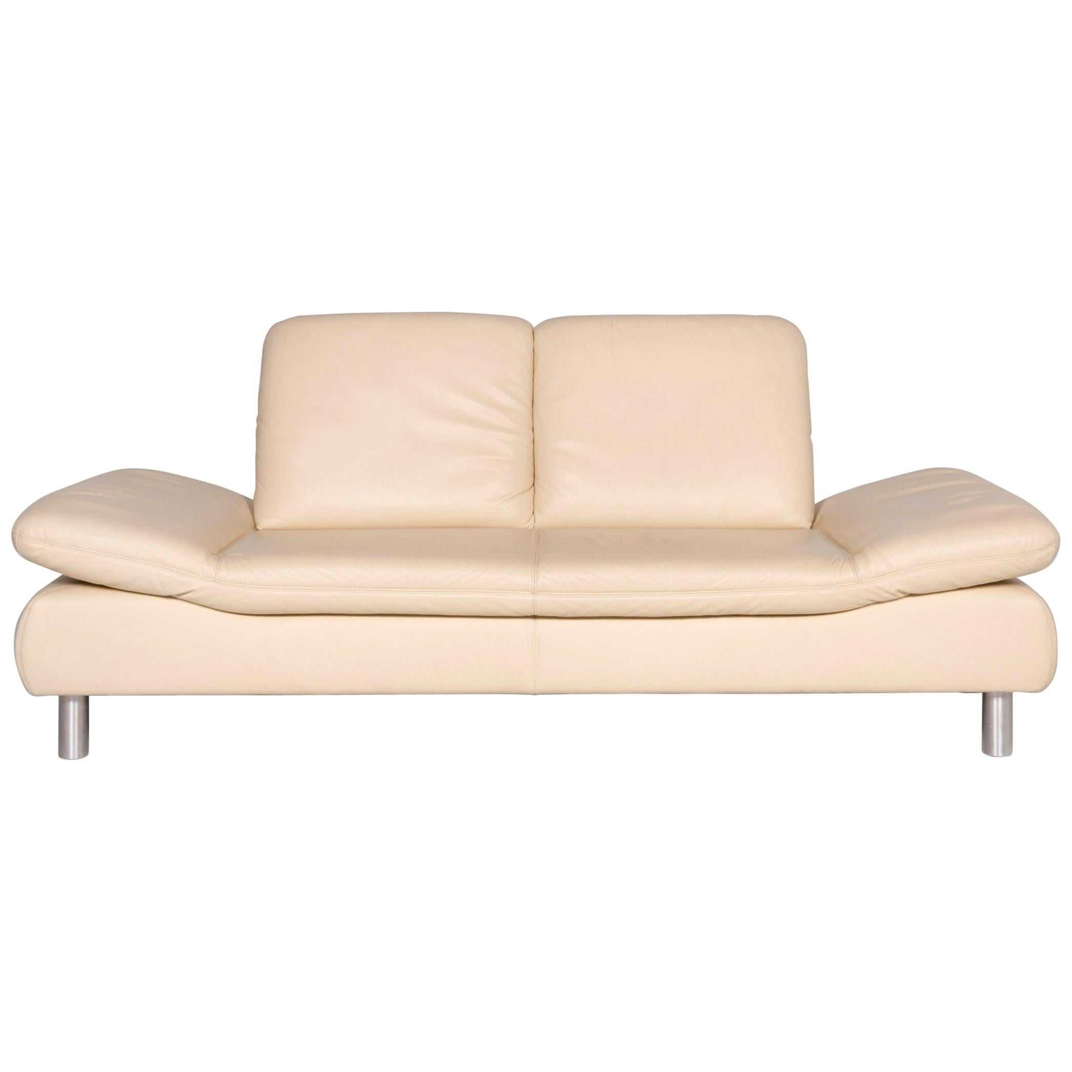 Koinor Rivoli Designer Leather Sofa Beige Genuine Leather Three-Seat Couch For Sale