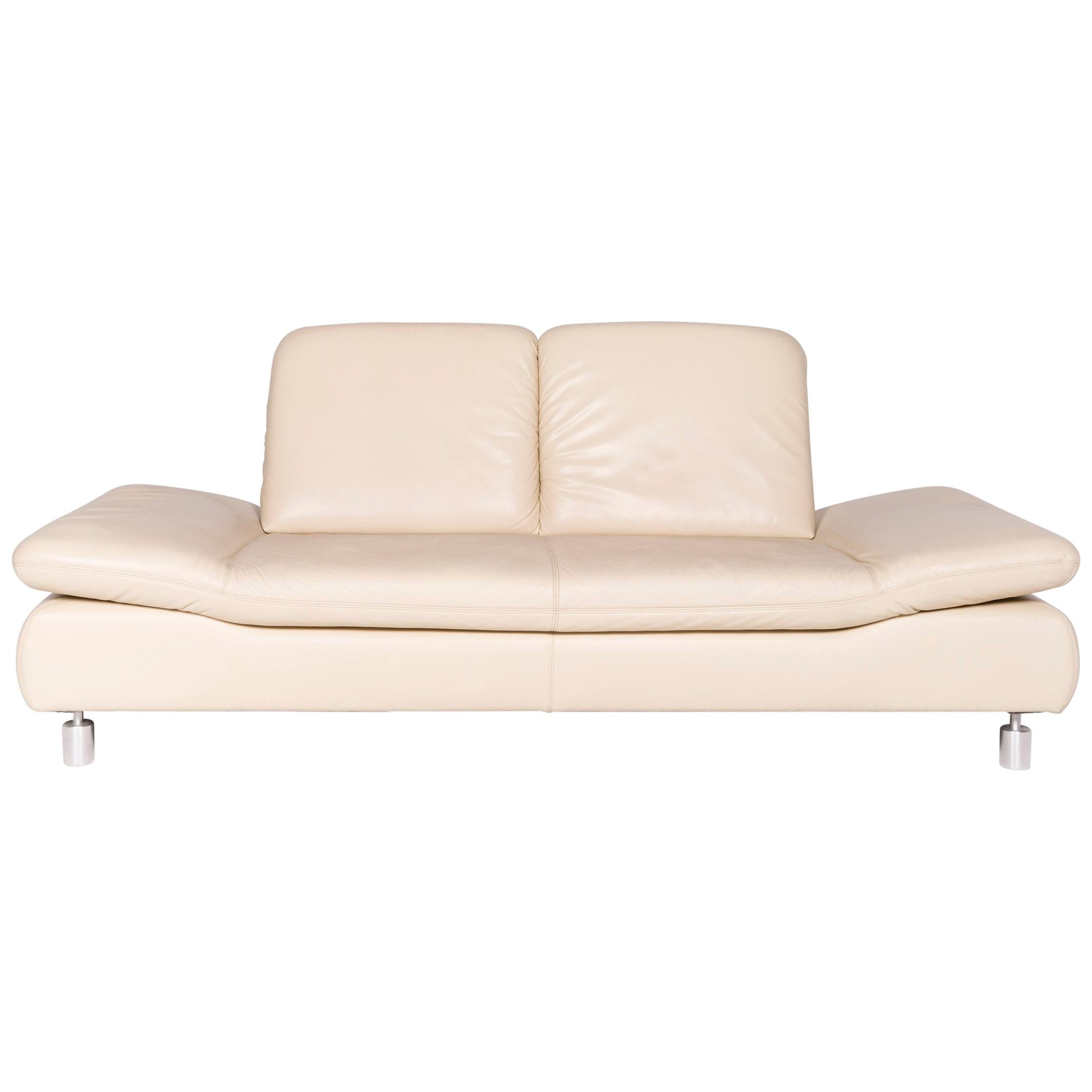 Koinor Rivoli Designer Leather Sofa Beige Genuine Leather Three-Seat Couch For Sale