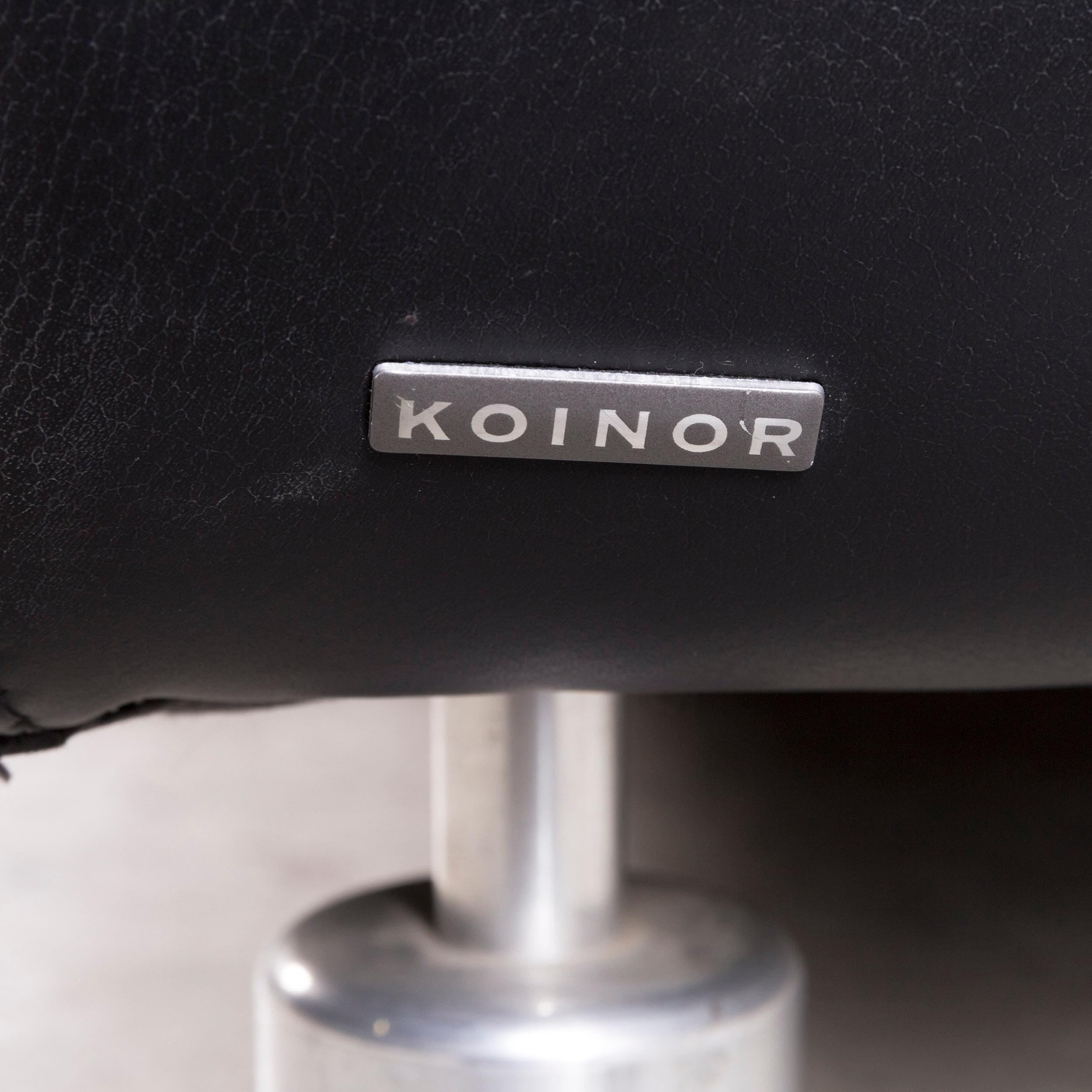 Koinor Rivoli Designer Leather Sofa Black Genuine Leather Three-Seat Couch 1