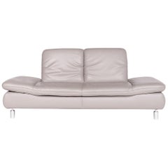 Koinor Rivoli Designer Leather Sofa Gray Genuine Leather Three-Seat Couch