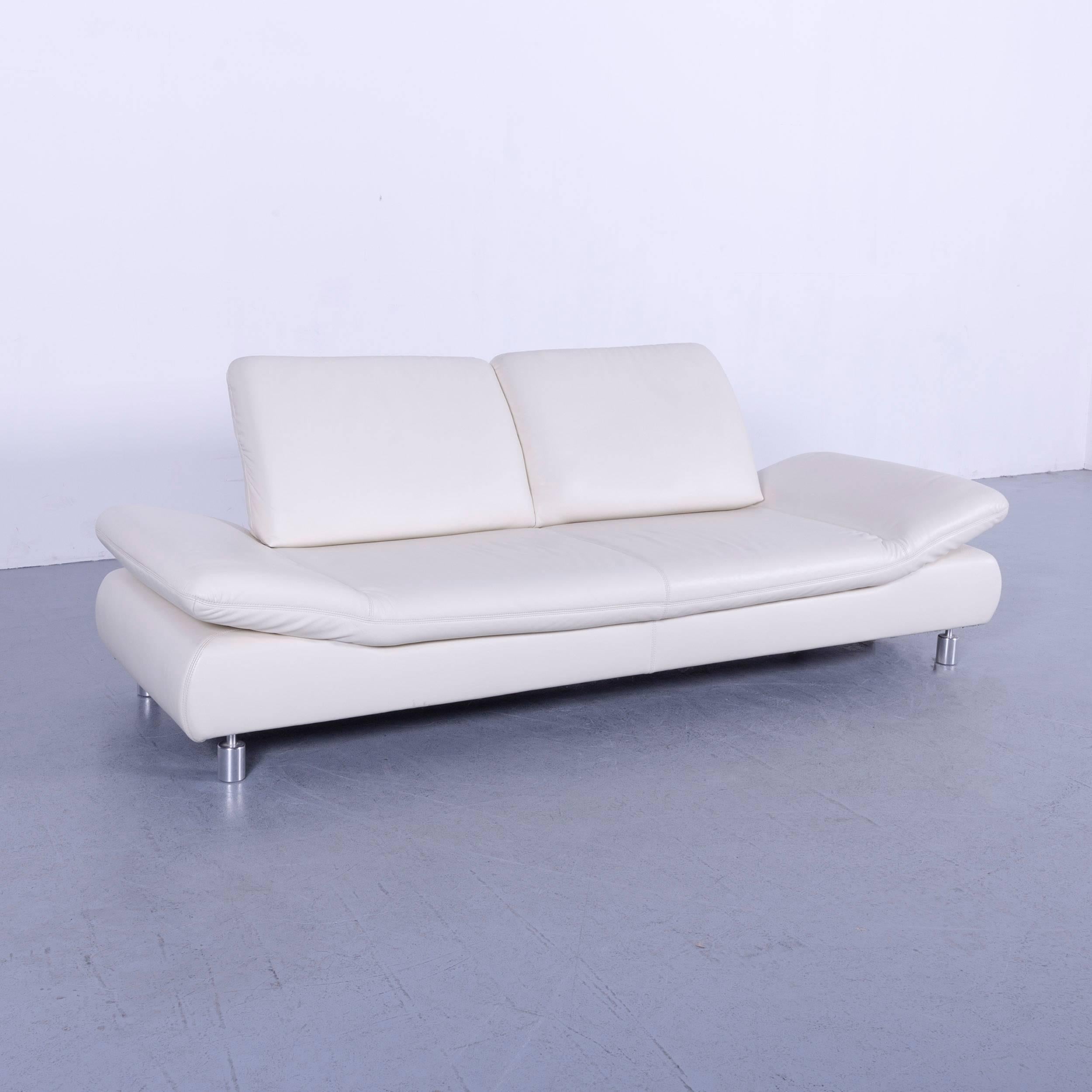 Koinor Rivoli Designer Leather Sofa in off White with Functions Germany In Excellent Condition In Cologne, DE