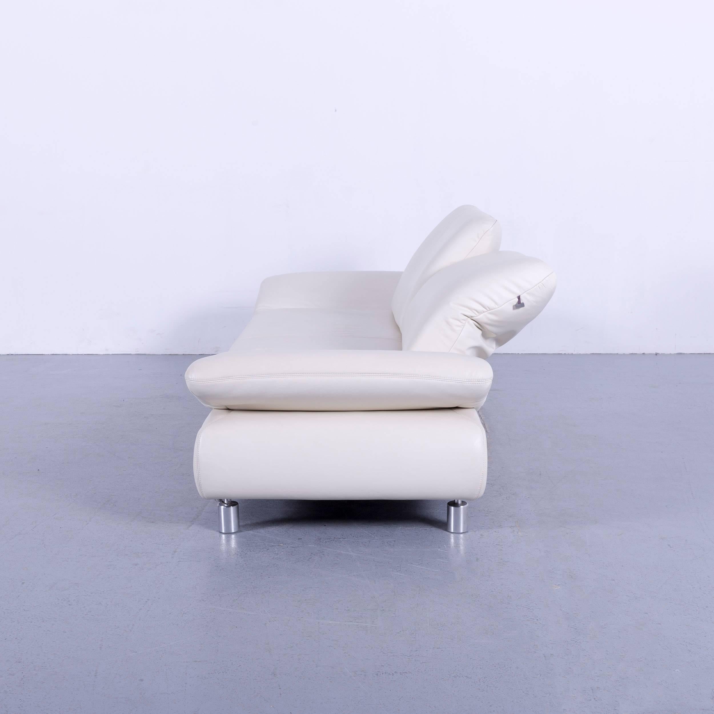 Koinor Rivoli Designer Leather Sofa in off White with Functions Germany 3