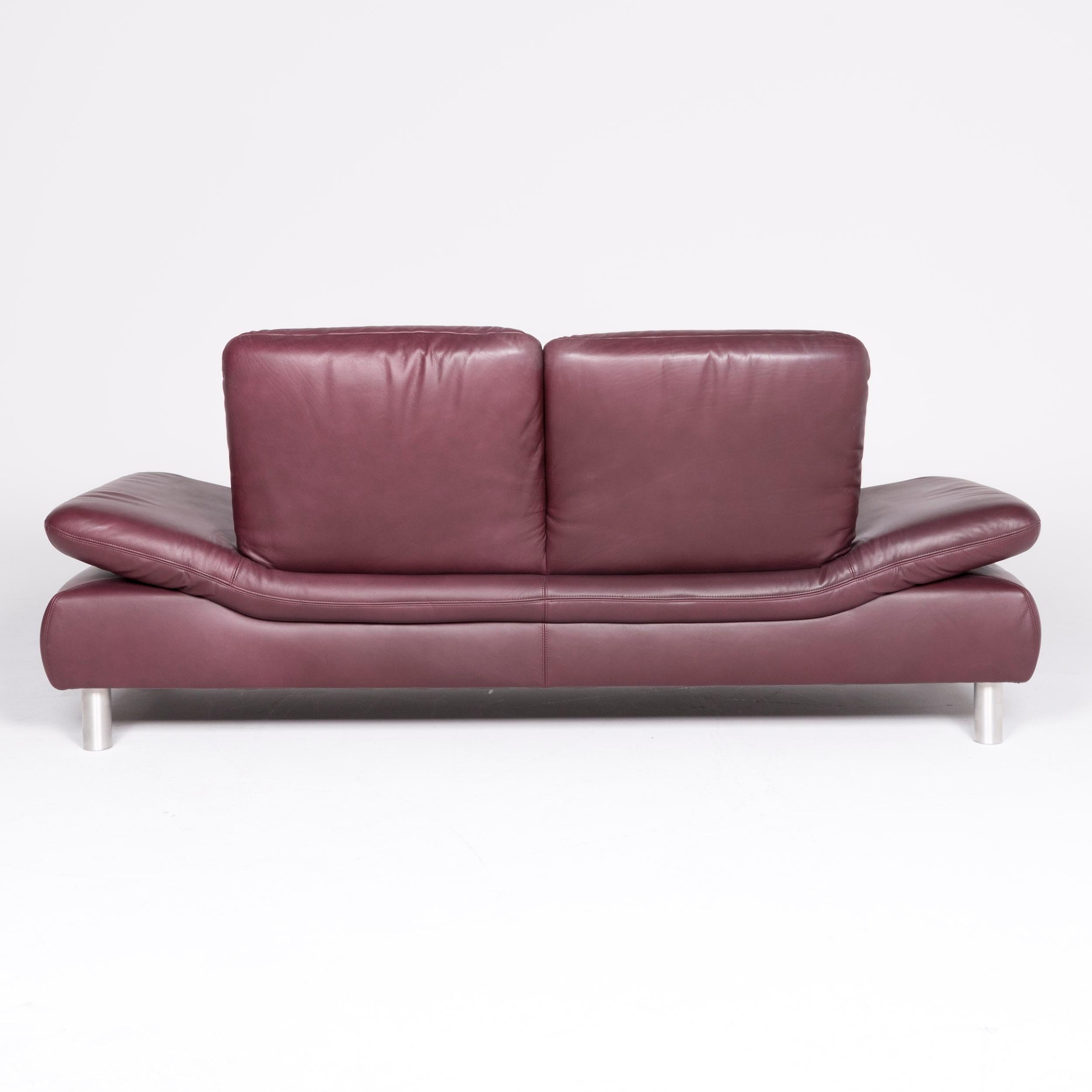 Koinor Rivoli Designer Leather Sofa Purple Genuine Leather Two-Seat Couch For Sale 4