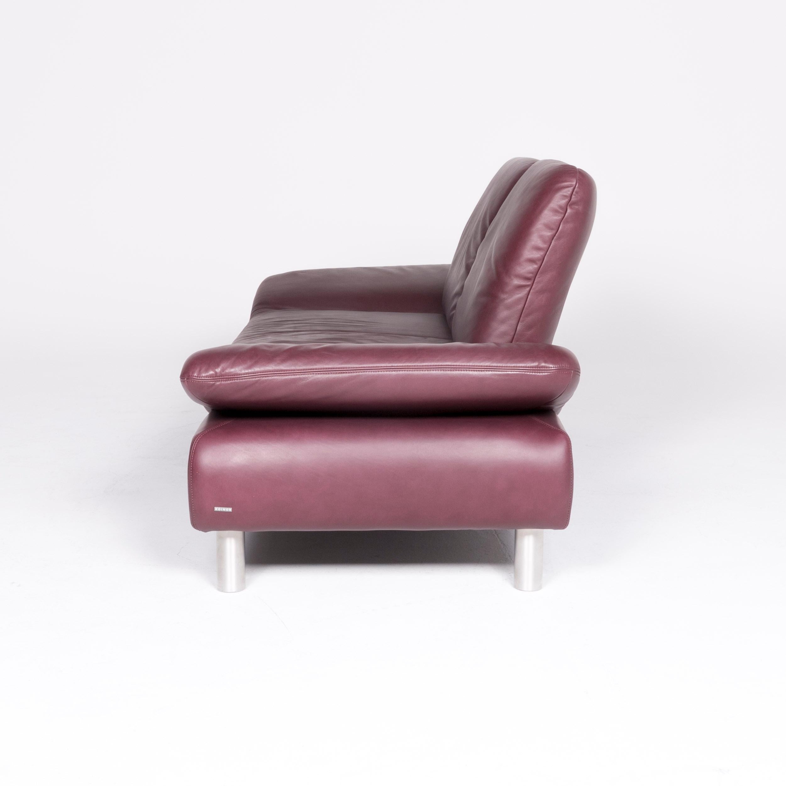 Koinor Rivoli Designer Leather Sofa Purple Genuine Leather Two-Seat Couch For Sale 5