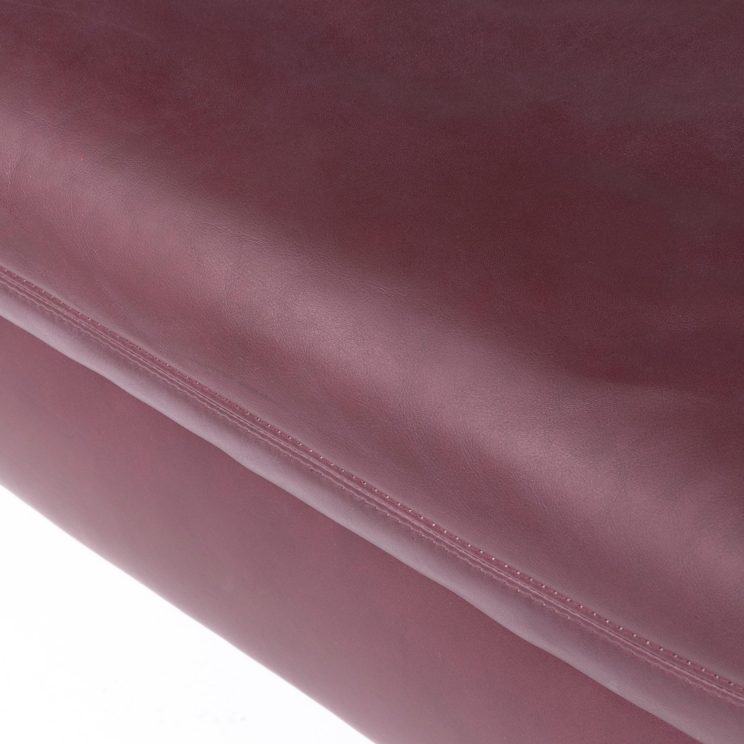 Contemporary Koinor Rivoli Designer Leather Sofa Purple Genuine Leather Two-Seat Couch For Sale