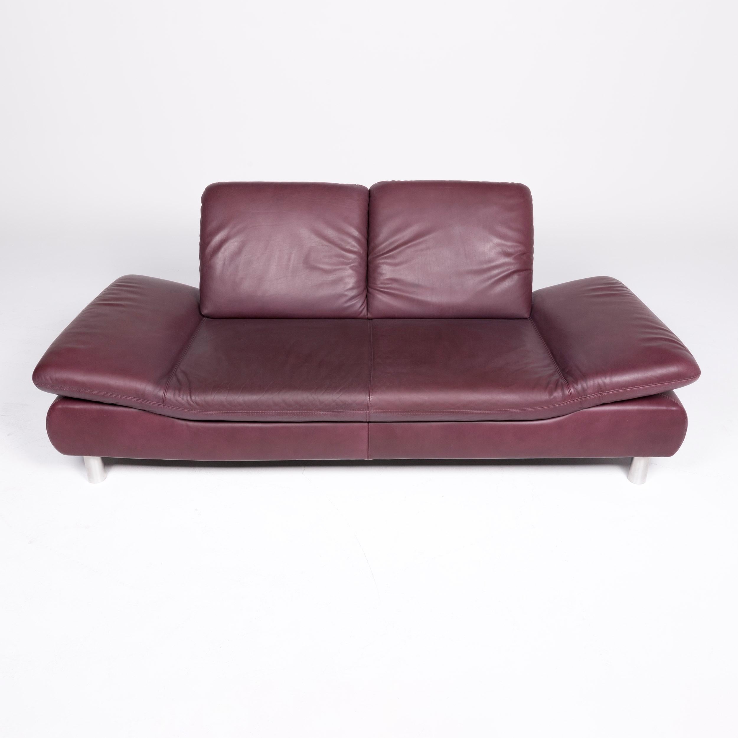 Koinor Rivoli Designer Leather Sofa Purple Genuine Leather Two-Seat Couch For Sale 1