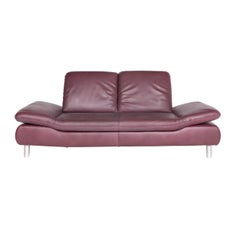 Koinor Rivoli Designer Leather Sofa Purple Genuine Leather Two-Seat Couch