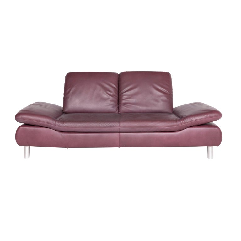 Koinor Rivoli Designer Leather Sofa Purple Genuine Leather TwoSeat