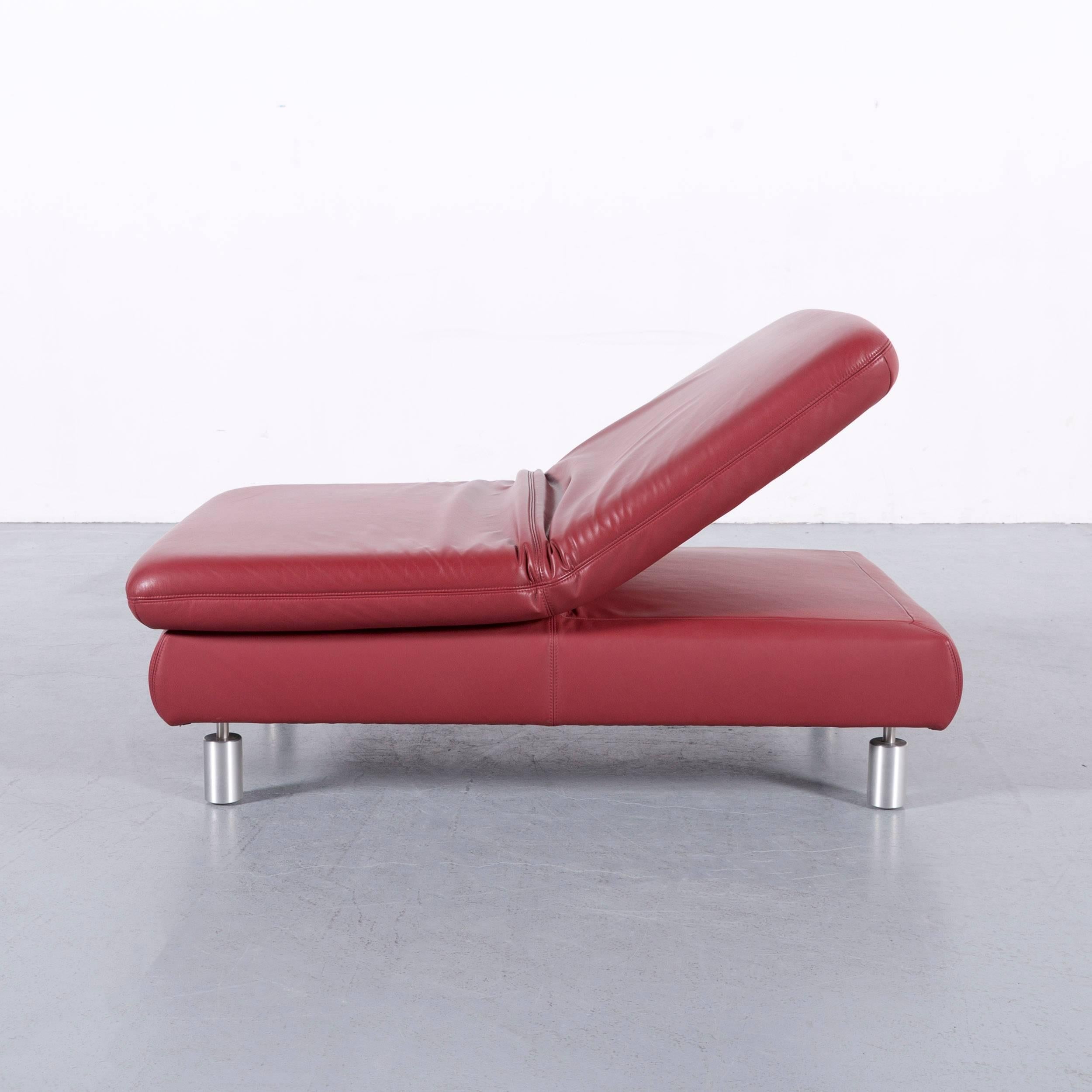 Koinor Rivoli Leather Foot-Stool Red Bench In Good Condition In Cologne, DE