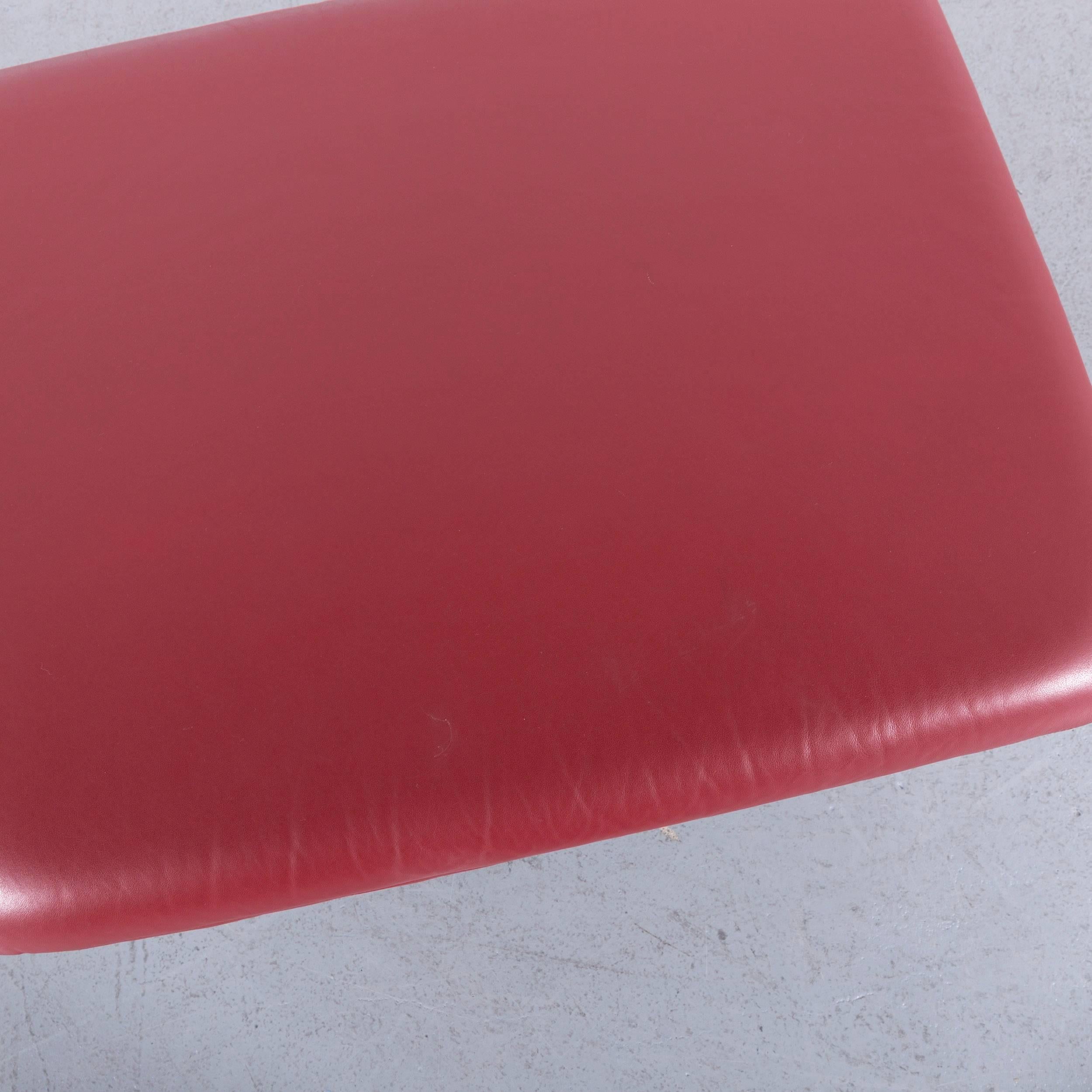 Contemporary Koinor Rivoli Leather Foot-Stool Red Bench
