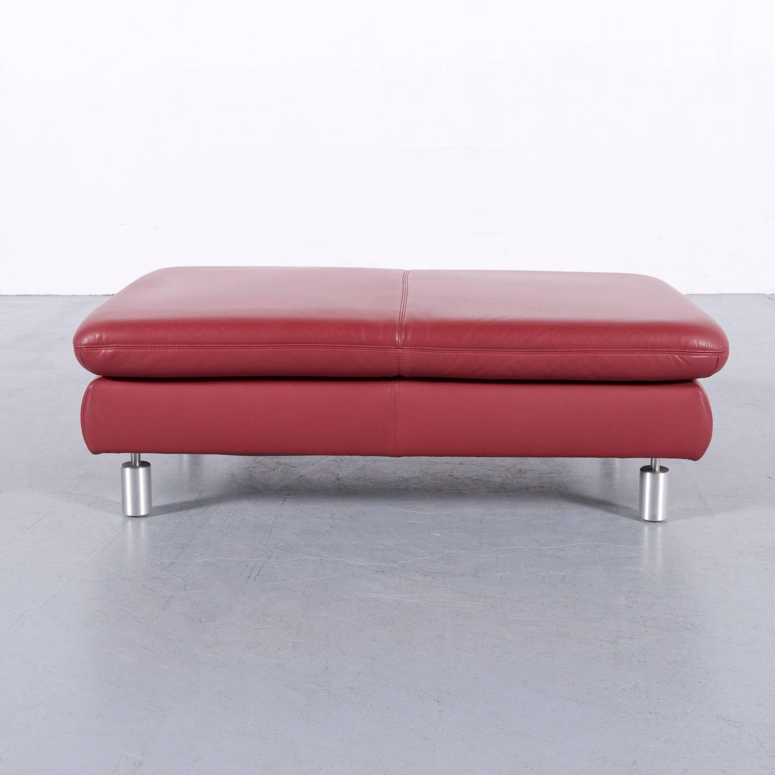 Koinor Rivoli Leather Foot-Stool Red Bench 2