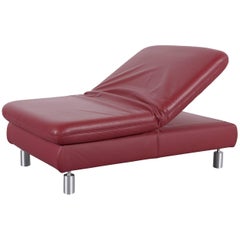 Koinor Rivoli Leather Foot-Stool Red Bench